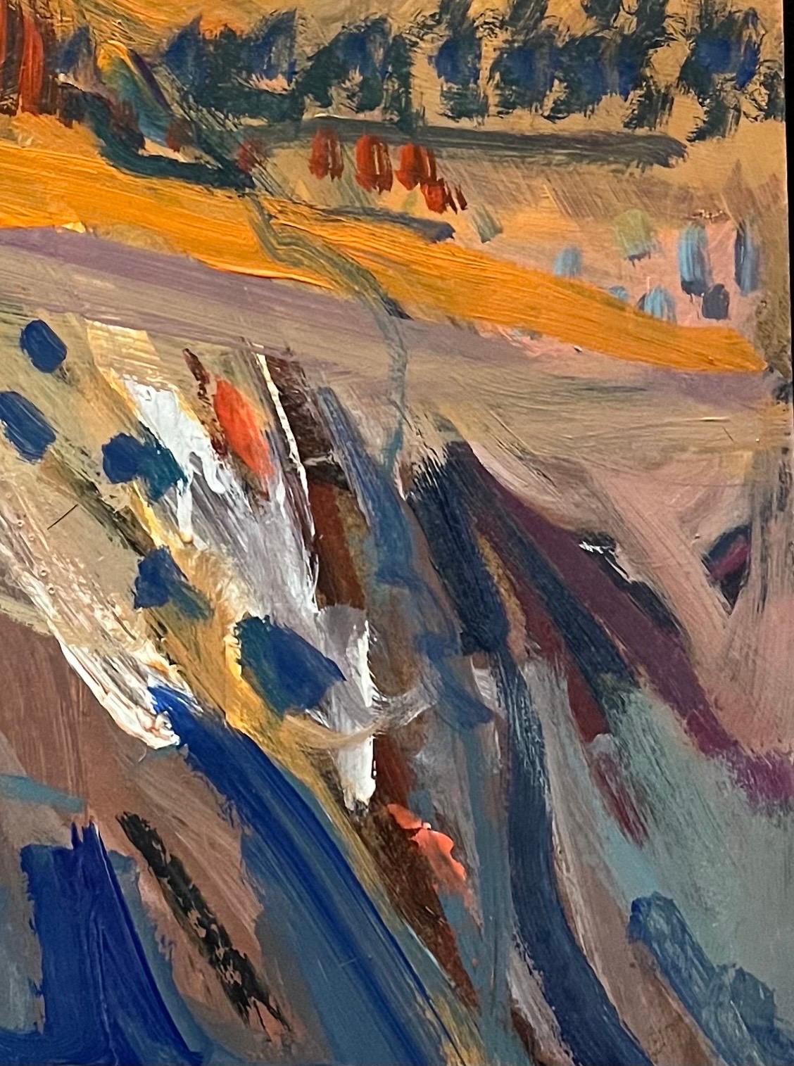 Landschaft 143 von Jean Krille - Öl auf Masonit 100x100 cm im Angebot 2