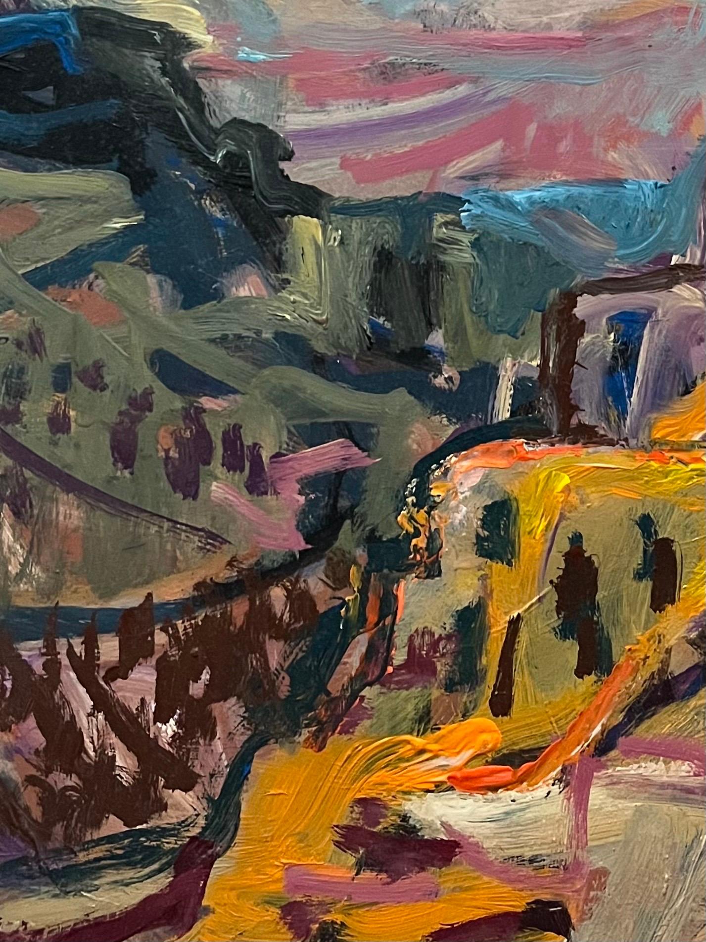 Landschaft 143 von Jean Krille - Öl auf Masonit 100x100 cm im Angebot 3