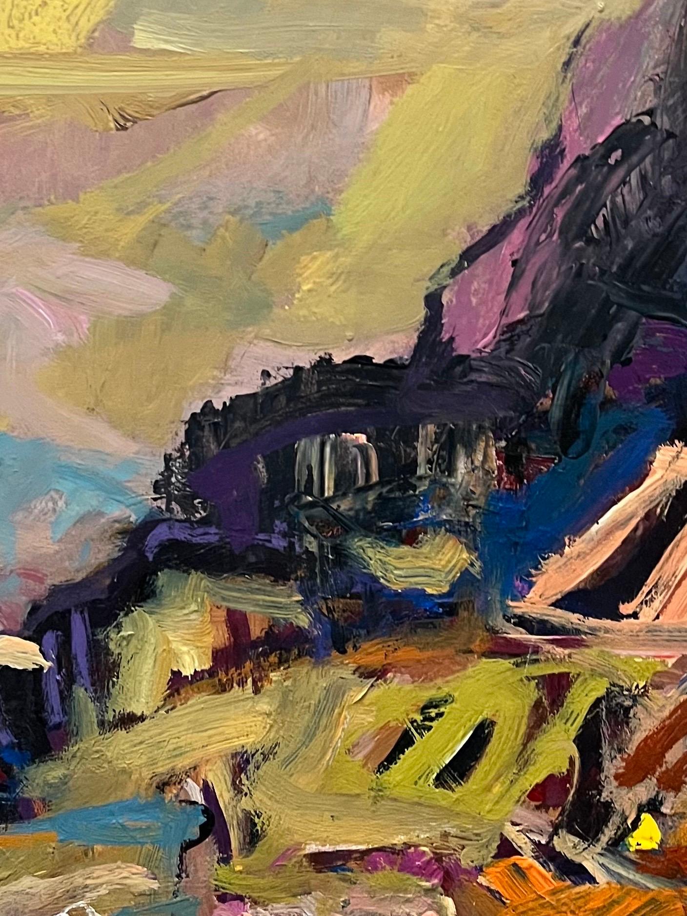 Landschaft 143 von Jean Krille - Öl auf Masonit 100x100 cm im Angebot 5