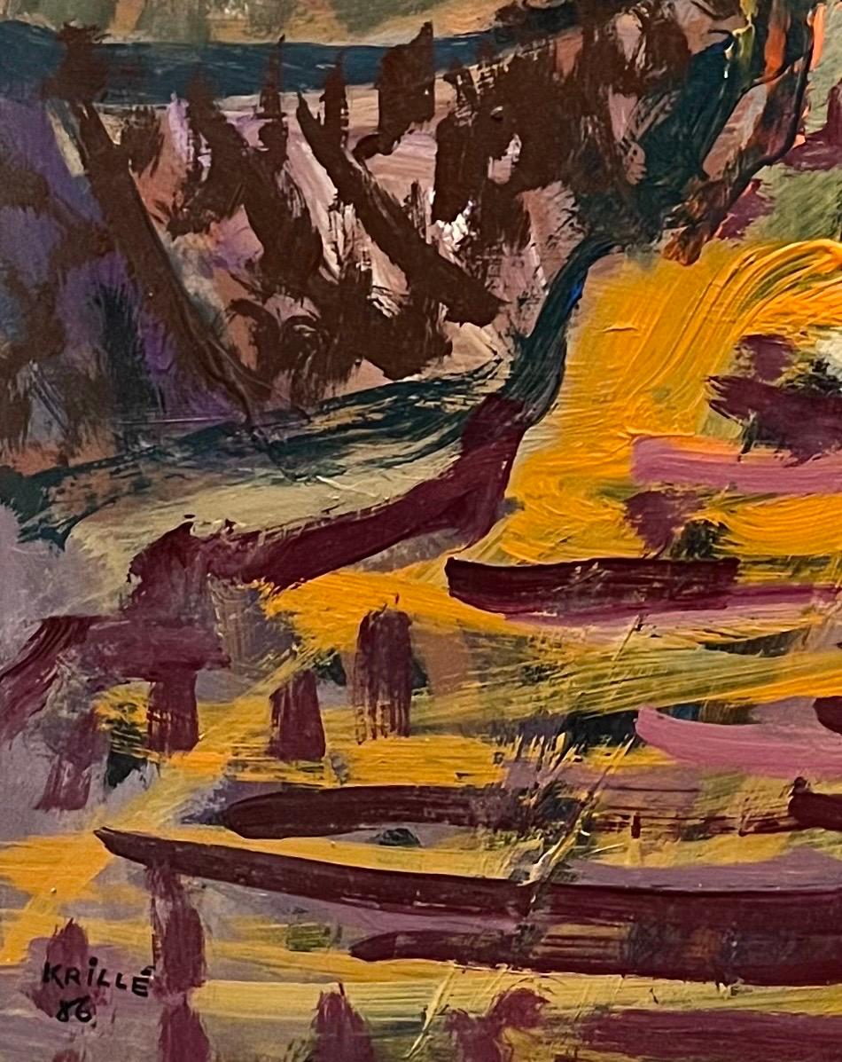 Landschaft 143 von Jean Krille - Öl auf Masonit 100x100 cm im Angebot 8