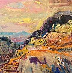 Landschaft 143 von Jean Krille - Öl auf Masonit 100x100 cm