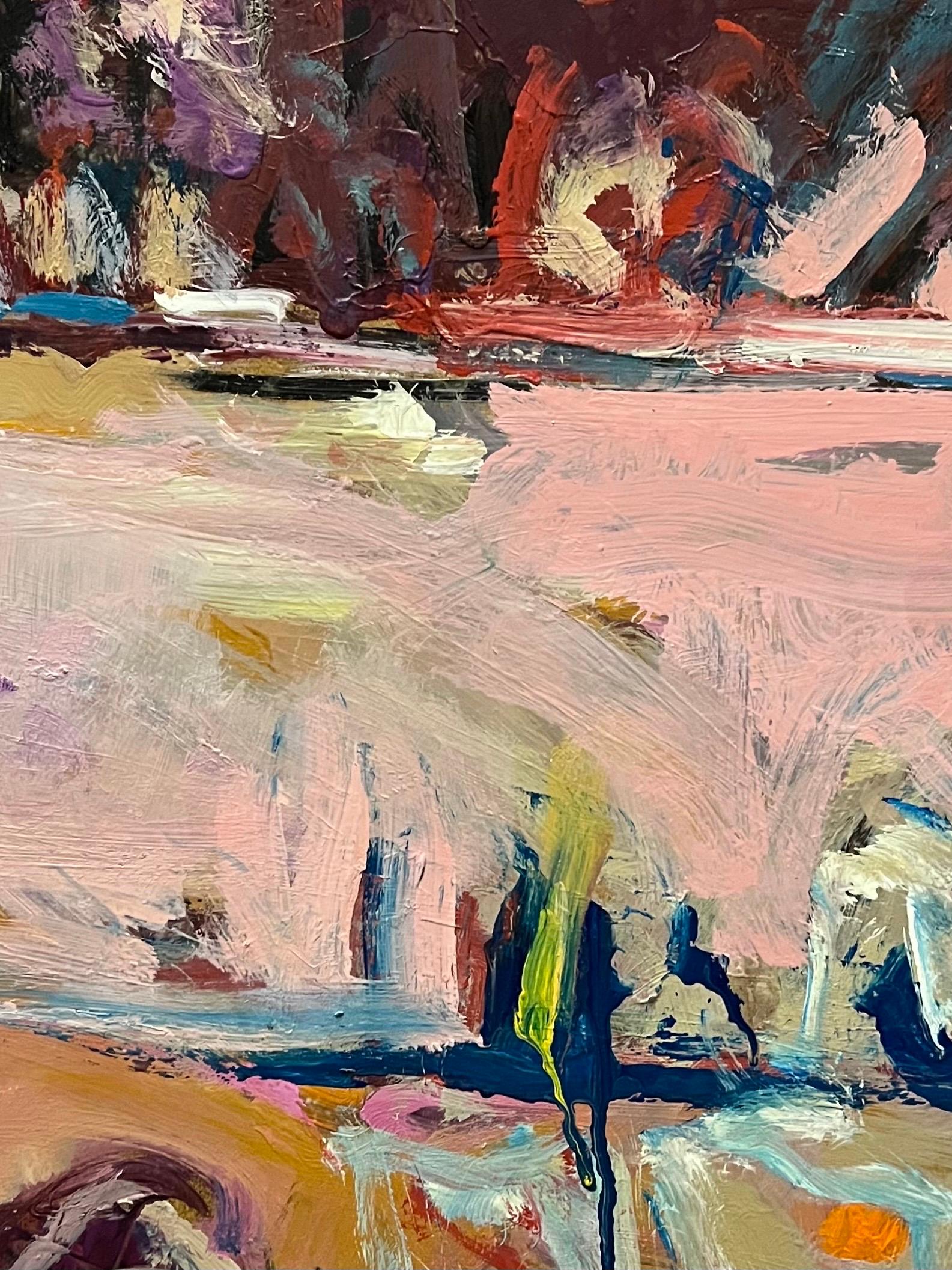 Landschaft 144 von Jean Krille - Öl auf Masonit 100x100 cm im Angebot 2