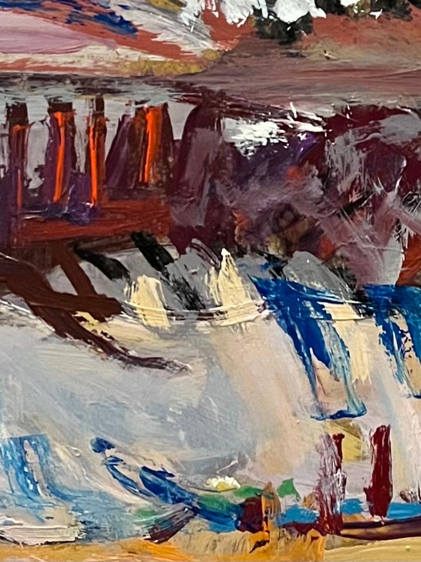 Landschaft 144 von Jean Krille - Öl auf Masonit 100x100 cm im Angebot 4