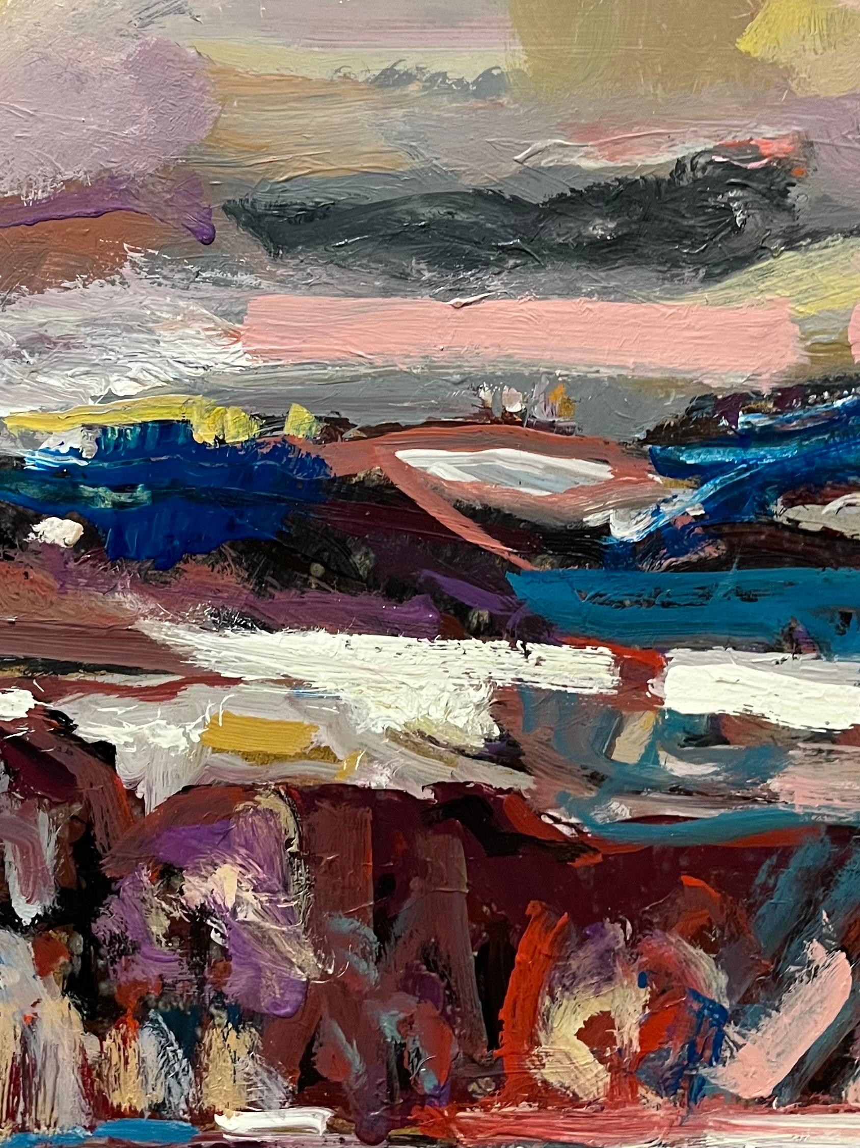Landschaft 144 von Jean Krille - Öl auf Masonit 100x100 cm im Angebot 5