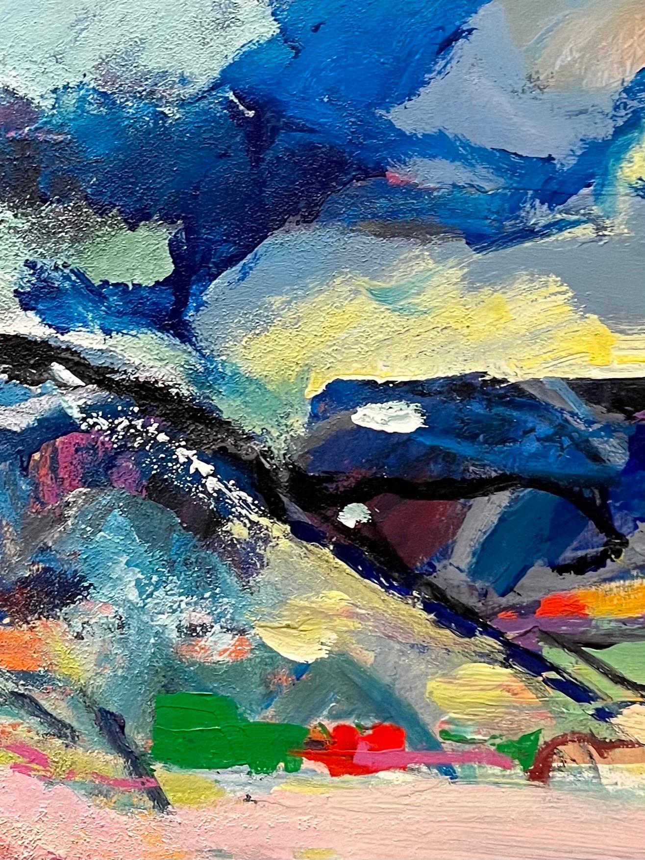 Landschaft 145 von Jean Krille - Öl auf Masonit 100x100 cm im Angebot 2