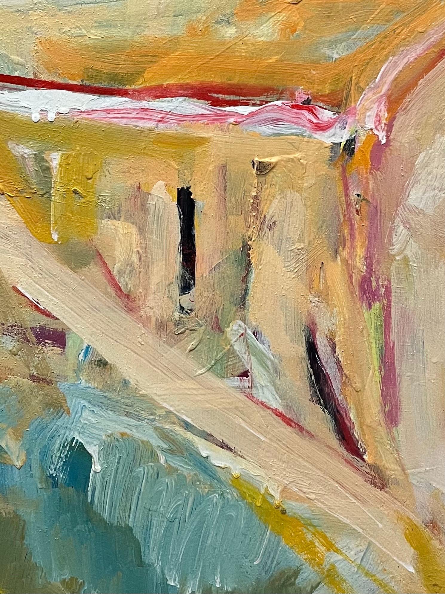 Landschaft 145 von Jean Krille - Öl auf Masonit 100x100 cm im Angebot 3