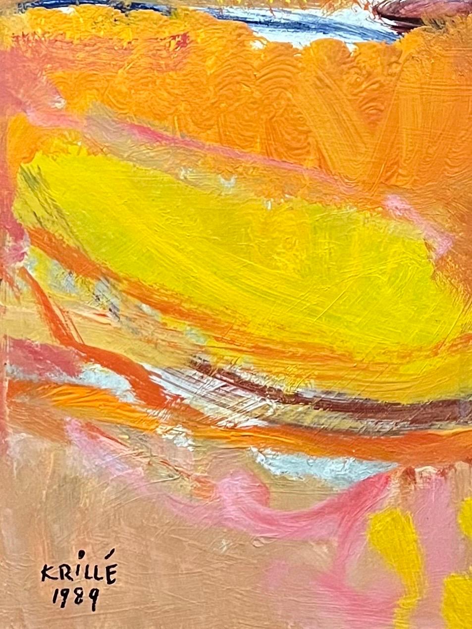 Landscape 146 by Jean Krille - Oil on Masonite 100x100 cm For Sale 1