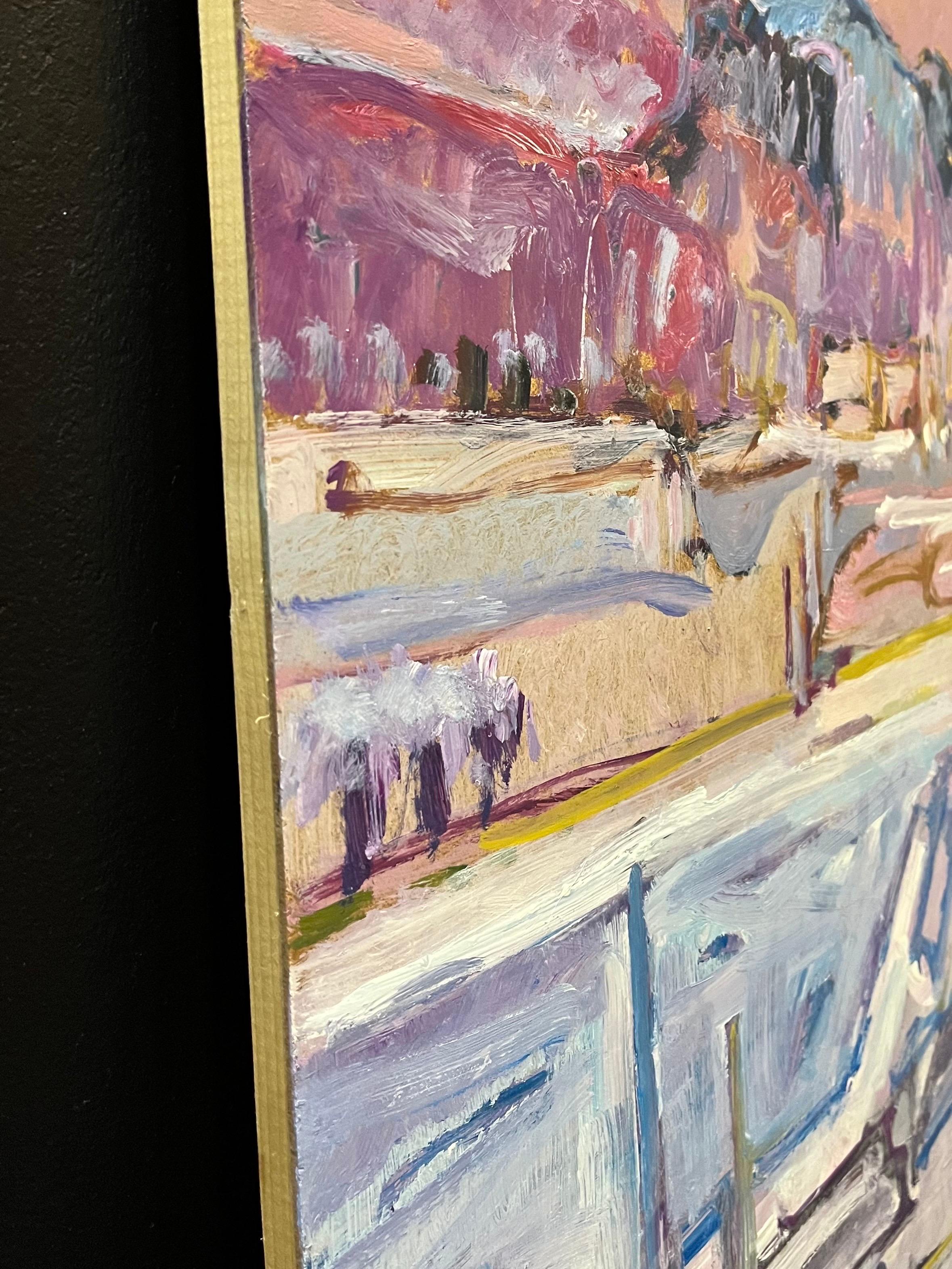 Paysage 151 de Jean Krille - Huile sur Masonite 80x100 cm en vente 9