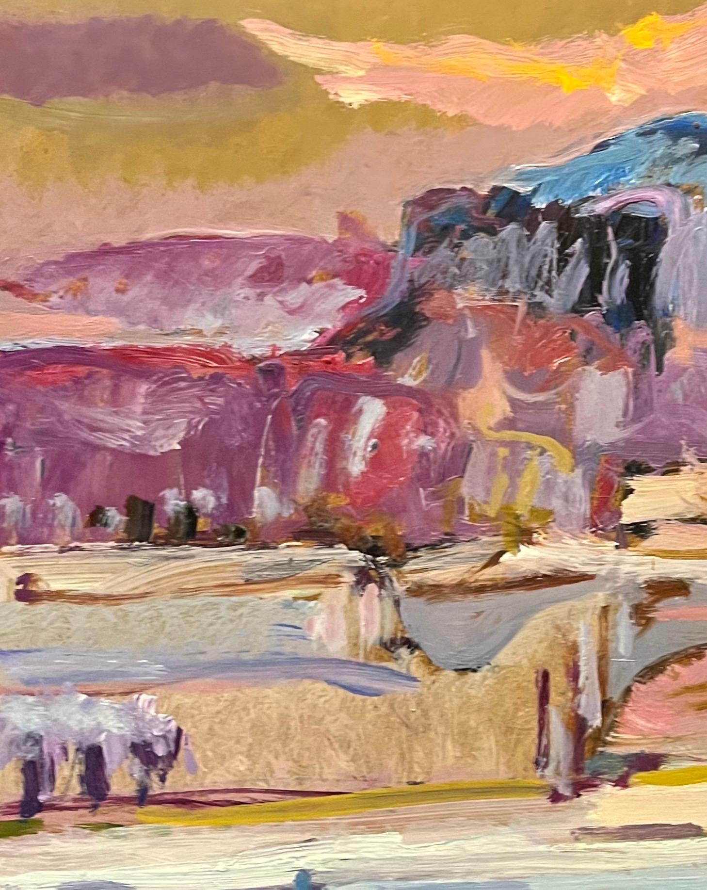 Paysage 151 de Jean Krille - Huile sur Masonite 80x100 cm en vente 3