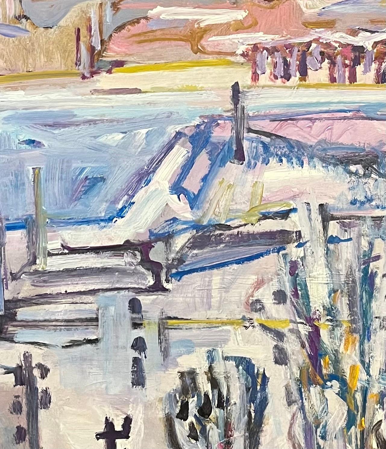 Paysage 151 de Jean Krille - Huile sur Masonite 80x100 cm en vente 5