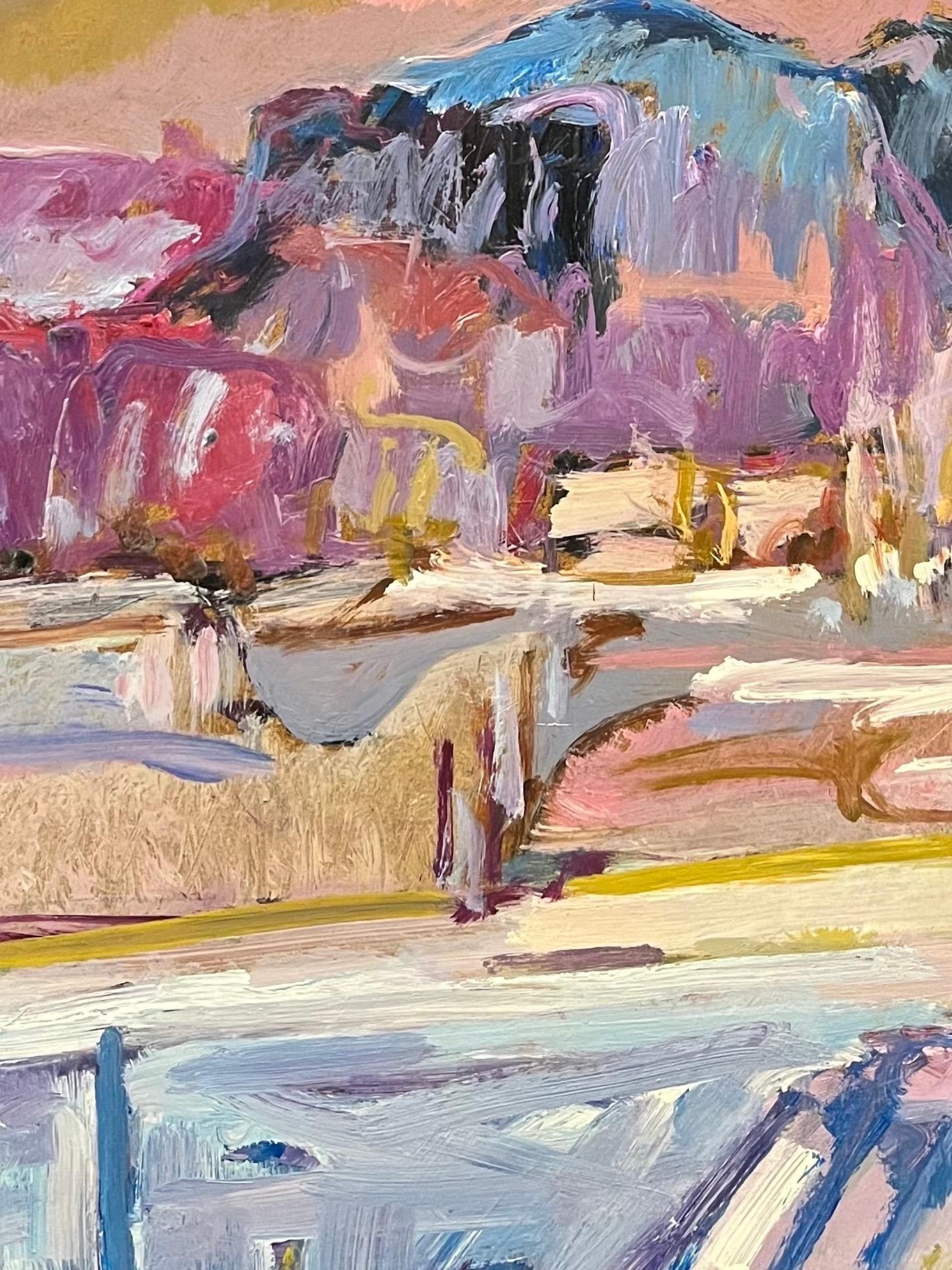 Paysage 151 de Jean Krille - Huile sur Masonite 80x100 cm en vente 6