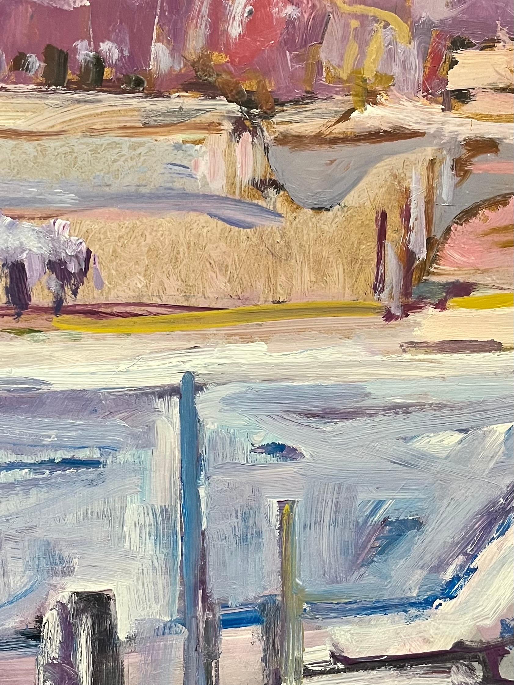 Paysage 151 de Jean Krille - Huile sur Masonite 80x100 cm en vente 7