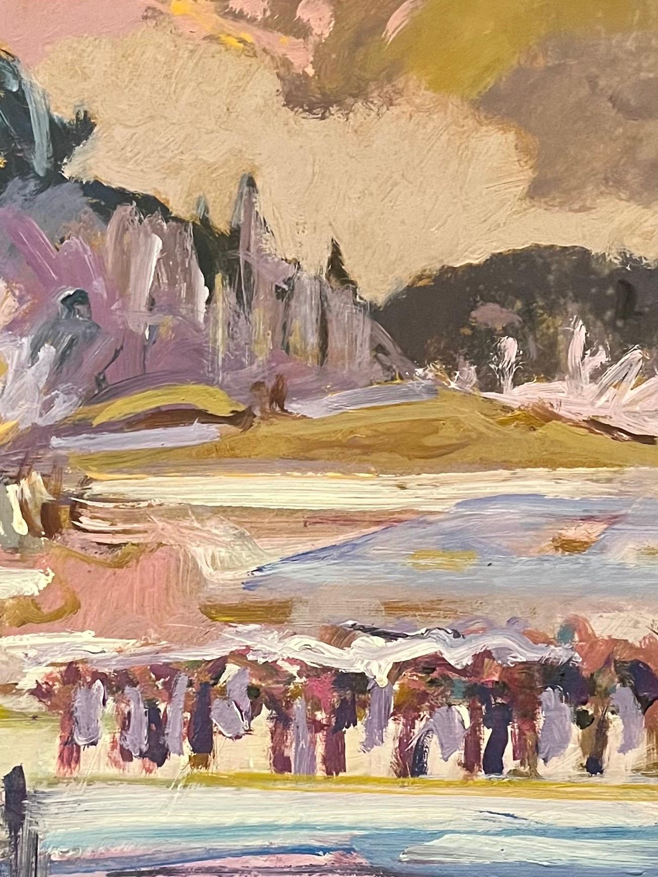 Paysage 151 de Jean Krille - Huile sur Masonite 80x100 cm en vente 8
