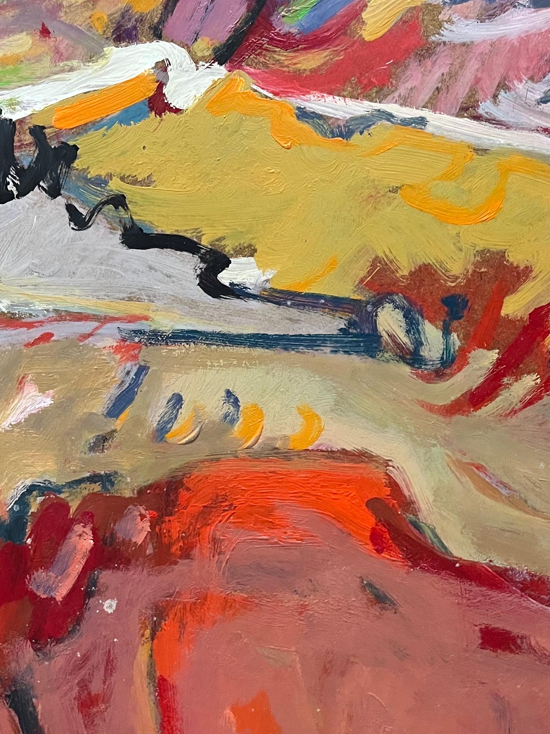 Paysage 148 de Jean Krille - Huile sur Masonite 100x100 cm en vente 9