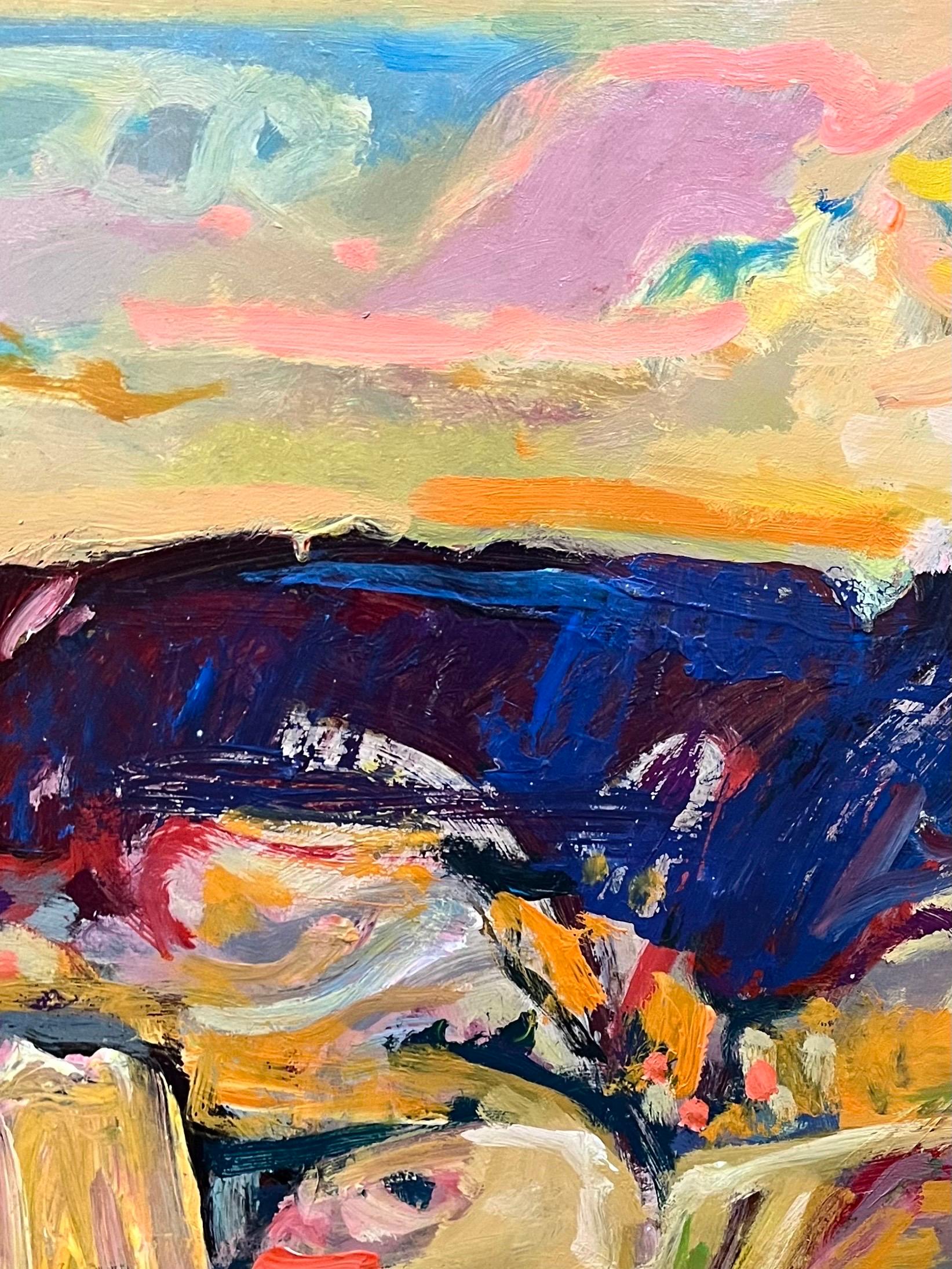 Paysage 148 de Jean Krille - Huile sur Masonite 100x100 cm en vente 6