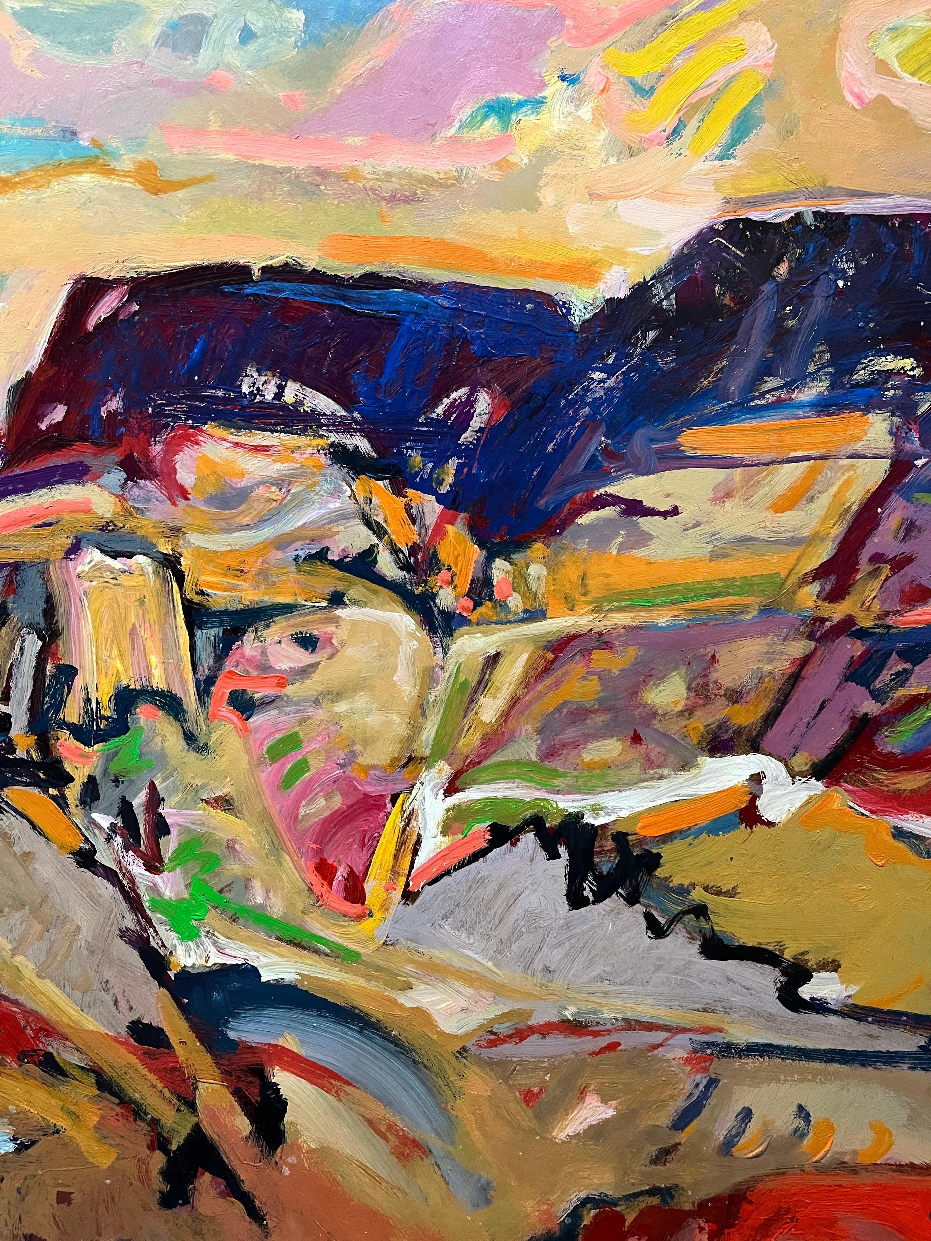 Paysage 148 de Jean Krille - Huile sur Masonite 100x100 cm en vente 8