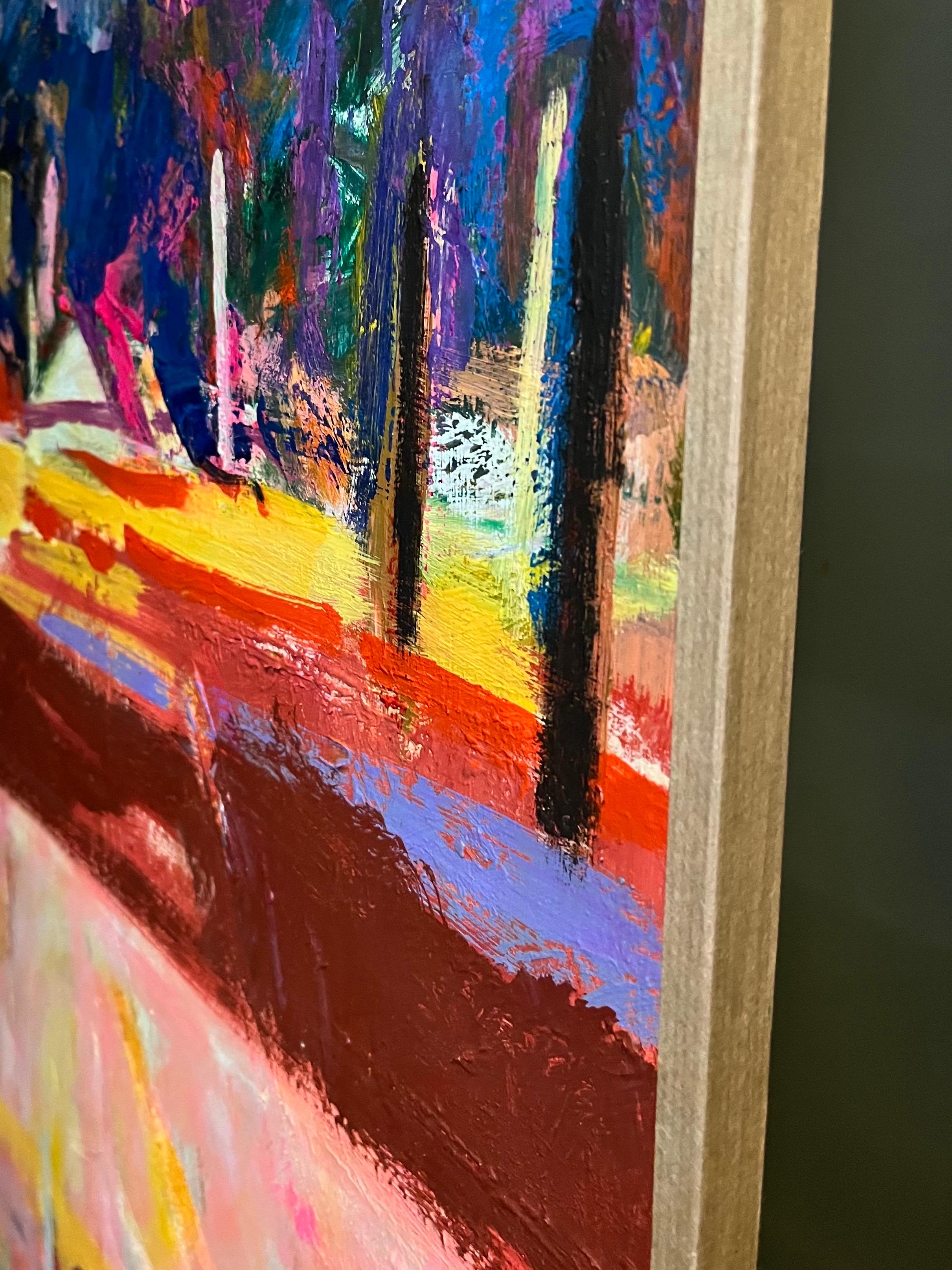 Paysage 149 de Jean Krille - Huile sur Masonite 100x100 cm en vente 9