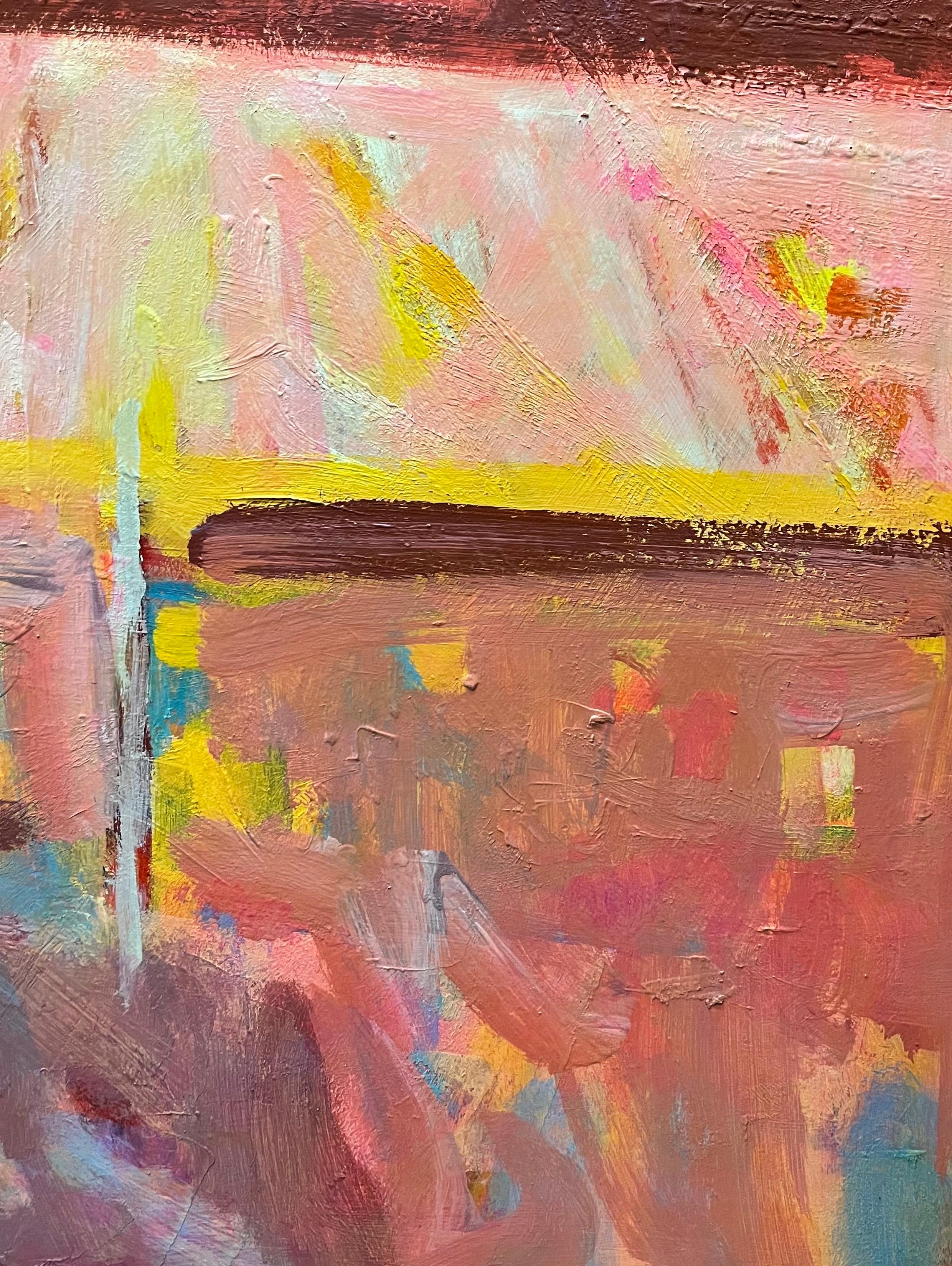 Paysage 149 de Jean Krille - Huile sur Masonite 100x100 cm en vente 4
