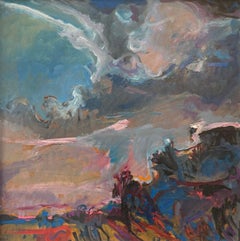 Landschaft 99 von Jean Krille - Öl auf Masonit 100x100cm