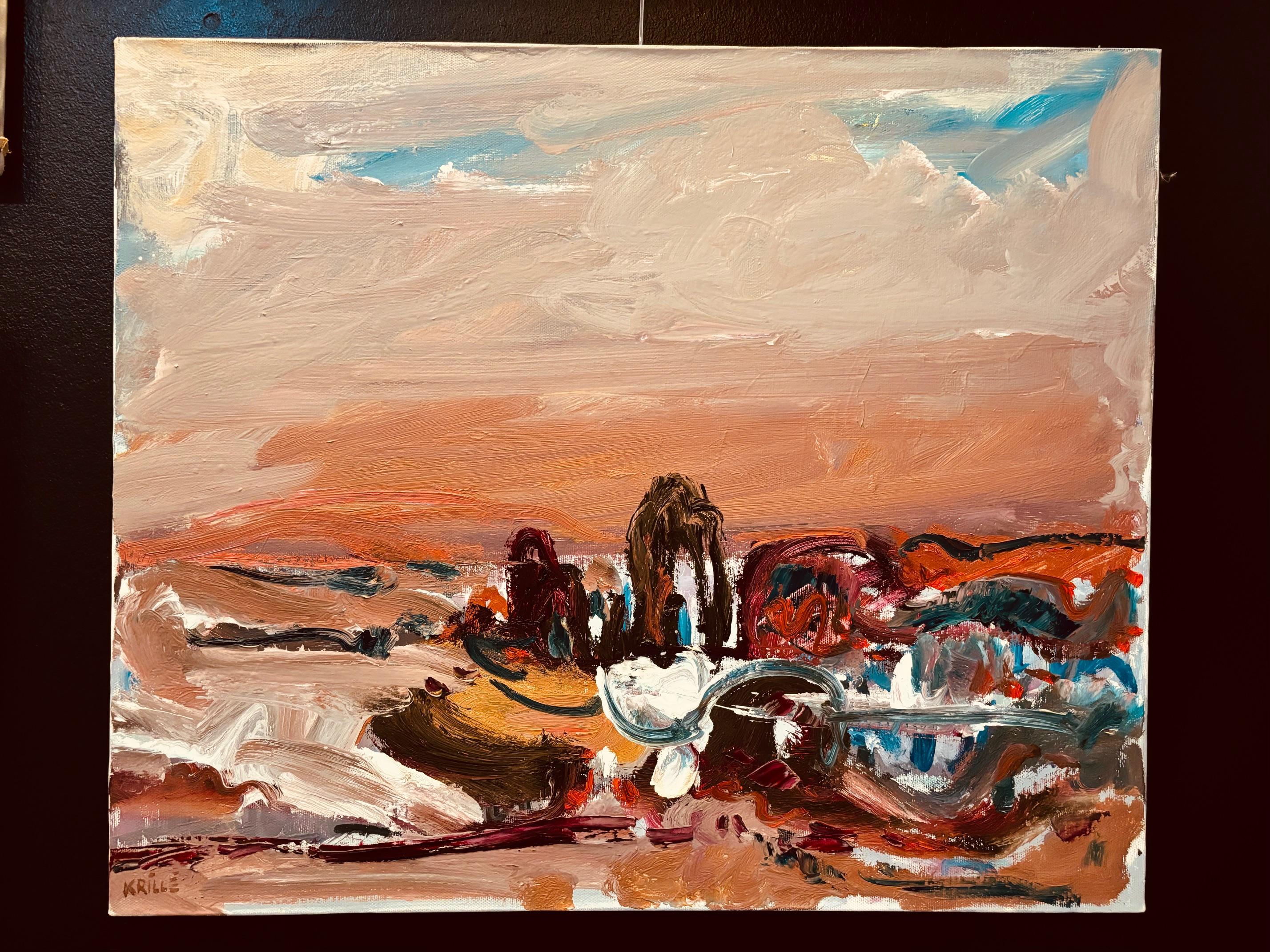 Paysage n°86 de Jean Krillé - Huile sur toile 50x60 cm - Painting de Jean Krille