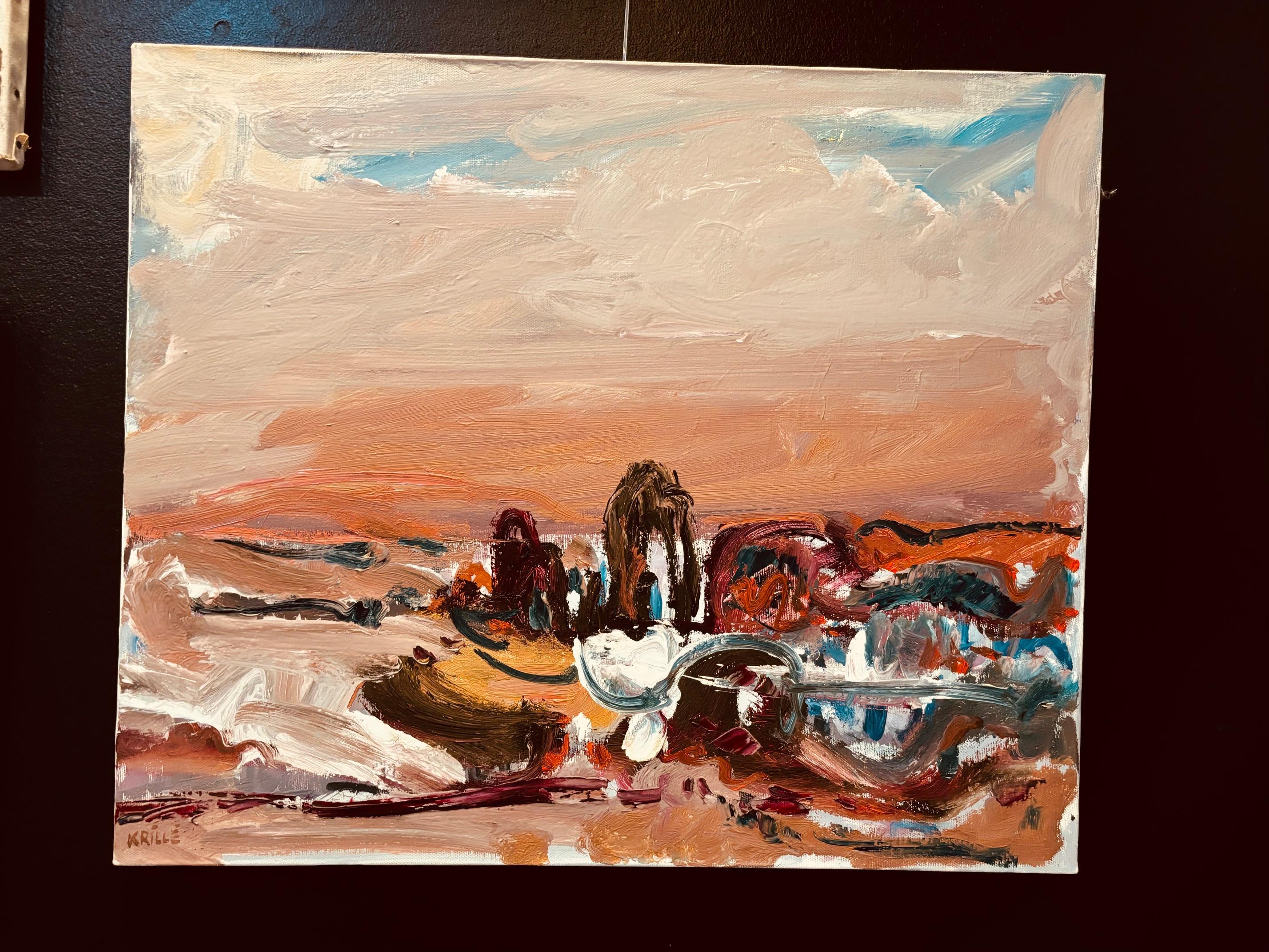 Paysage n°86 de Jean Krillé - Huile sur toile 50x60 cm - Néo-expressionnisme Painting par Jean Krille