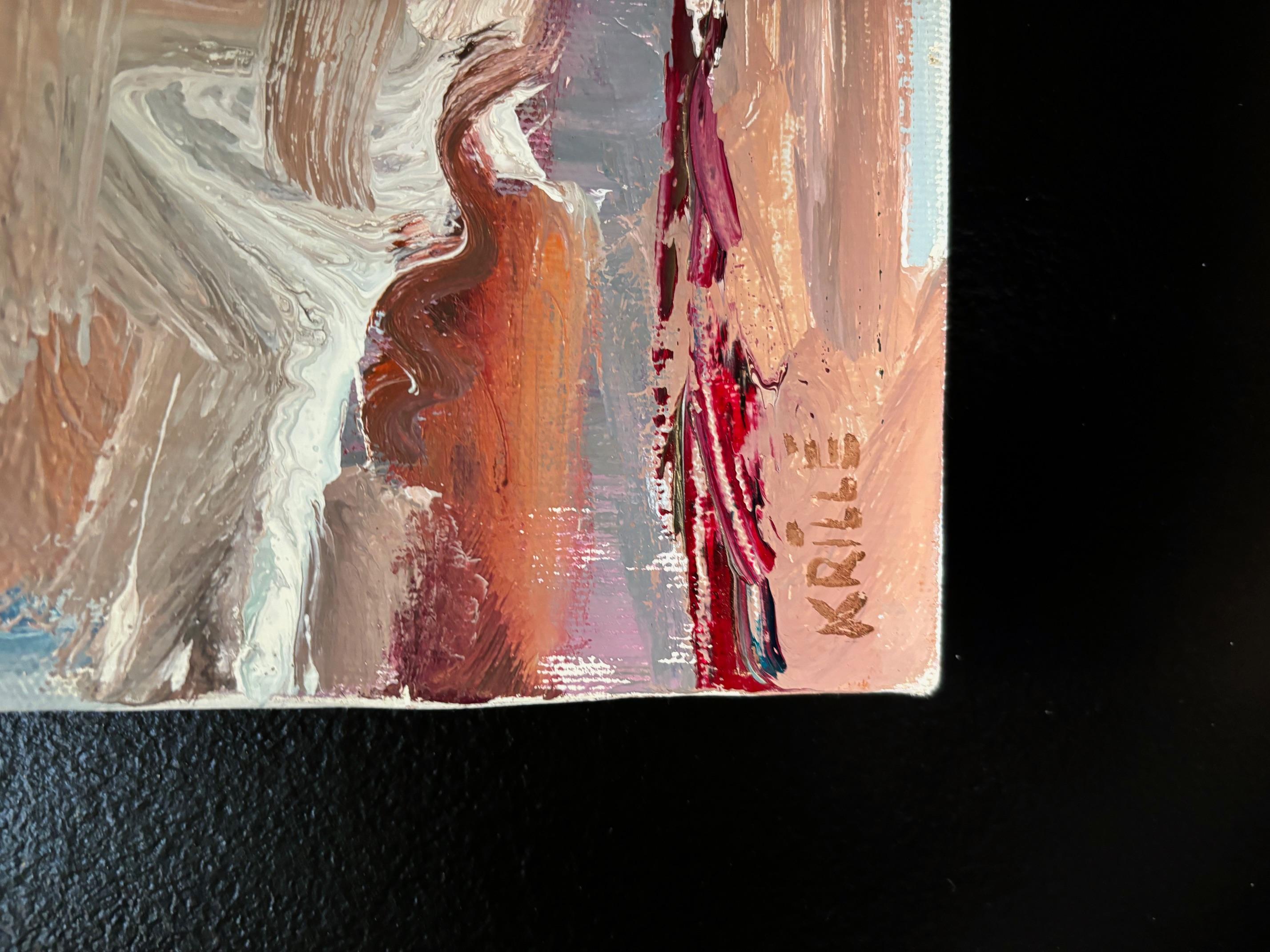 Paysage n°86 de Jean Krillé - Huile sur toile 50x60 cm - Beige Abstract Painting par Jean Krille