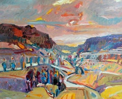 Landschaft n°88 von Jean Krillé - Öl auf Holz 100x120 cm