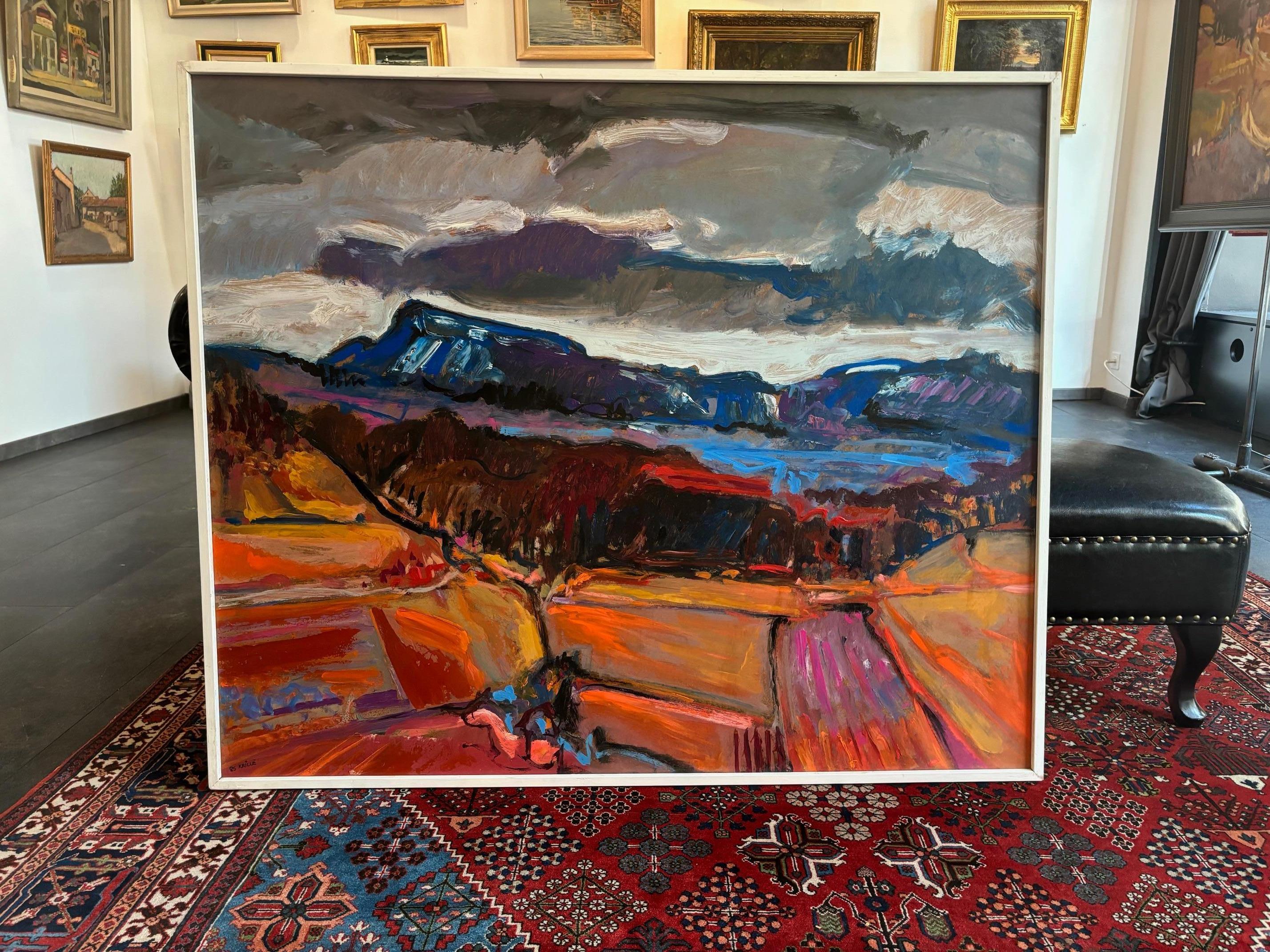 Paesaggio n°90 di Jean Krillé - Olio su tavola 100x120 cm - Painting Neoespressionismo di Jean Krille