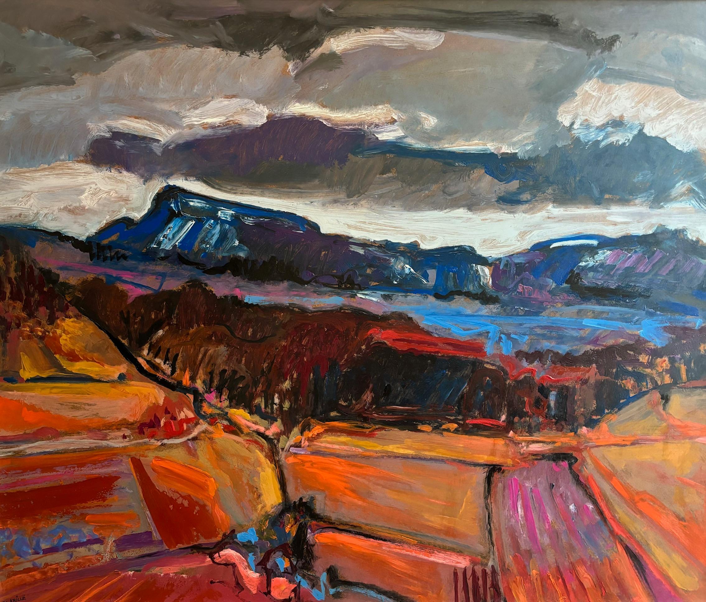 Abstract Painting di Jean Krille - Paesaggio n°90 di Jean Krillé - Olio su tavola 100x120 cm