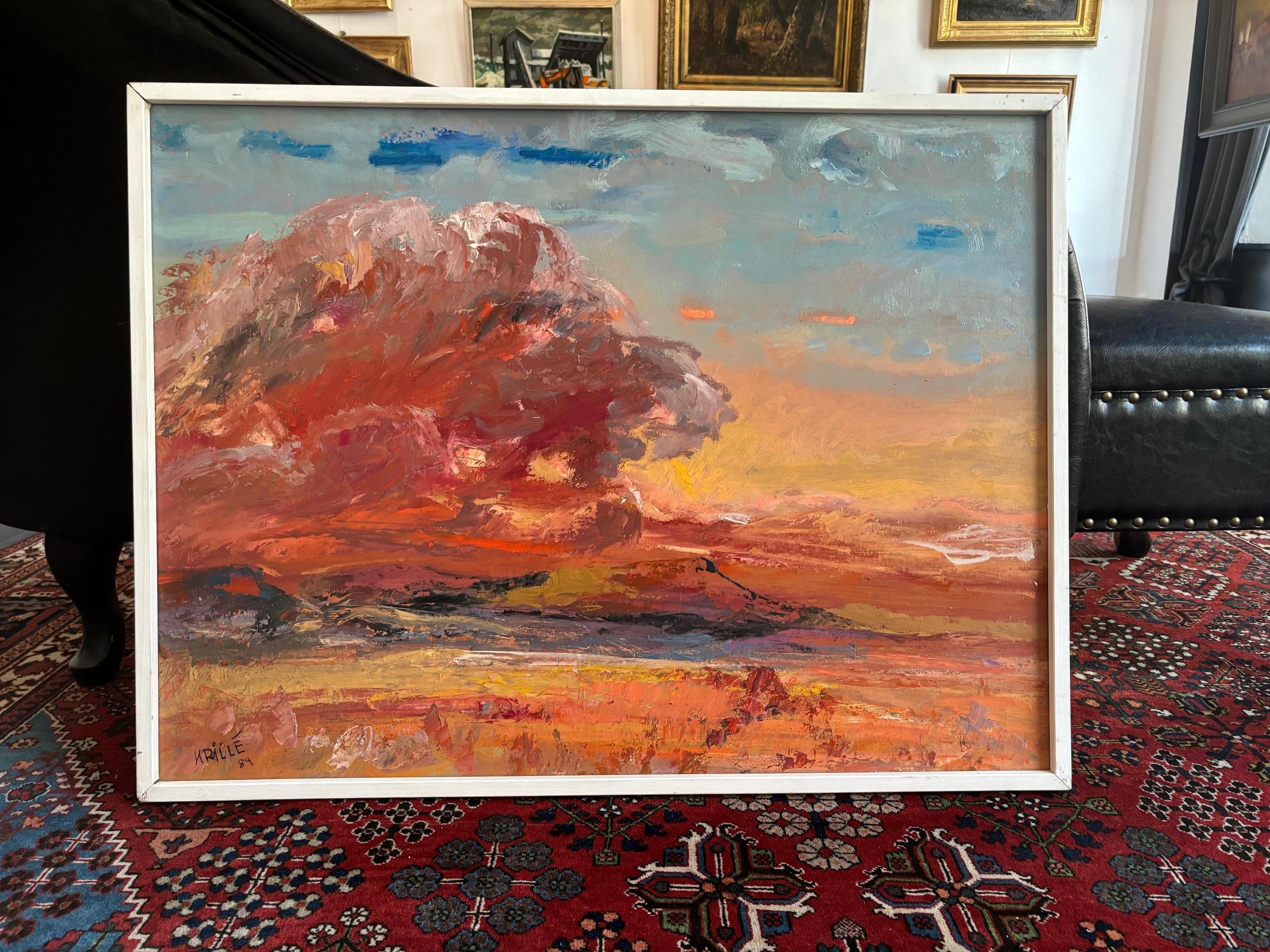 Paesaggio n°94 di Jean Krillé - Olio su tavola 59x79 cm - Painting Neoespressionismo di Jean Krille