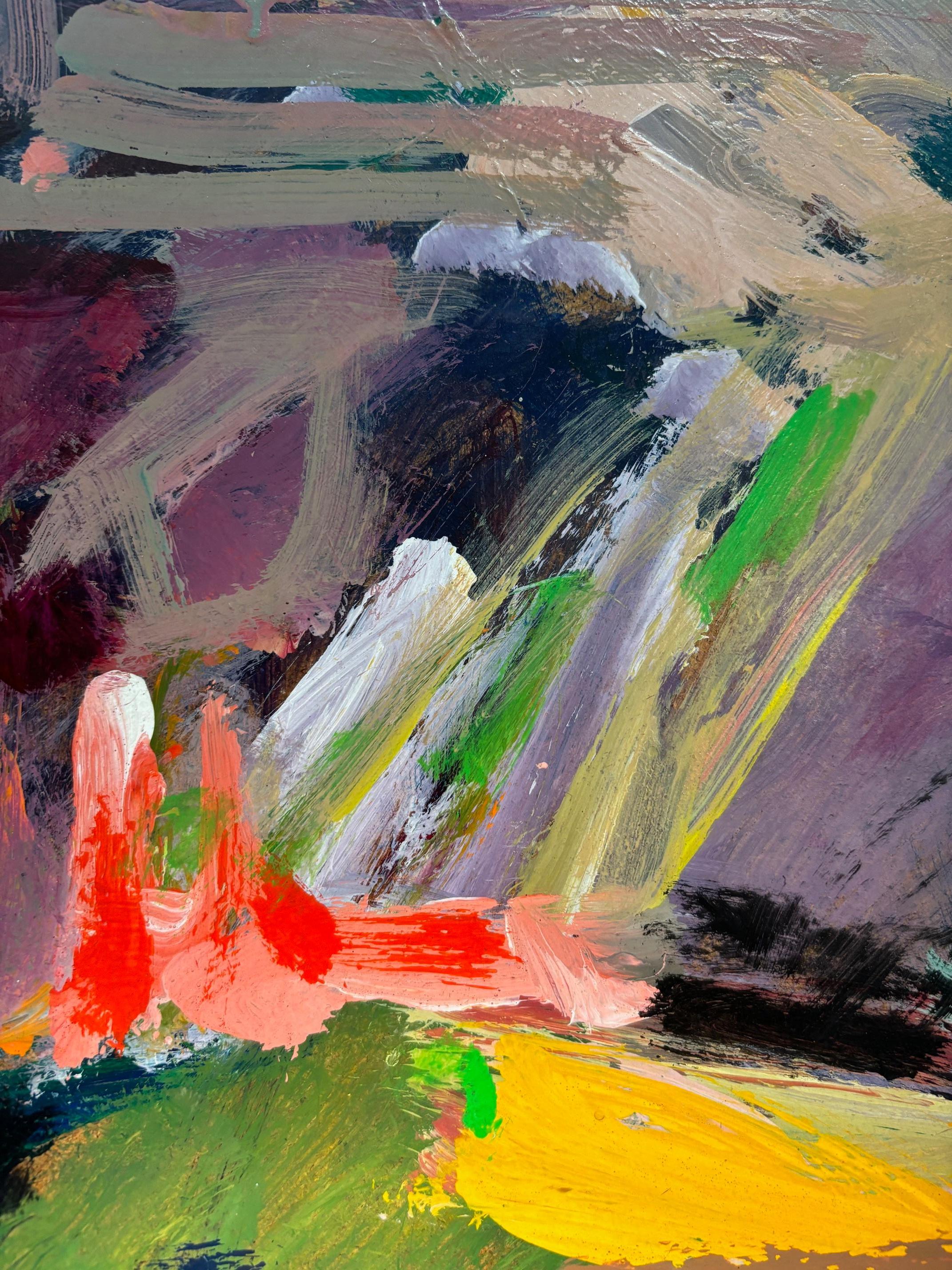 Landschaft n°95 von Jean Krillé - Öl auf Masonit 100x100 cm im Angebot 2