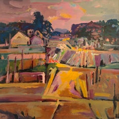 Landscape n°95 by Jean Krillé - Oil on masonite 100x100 cm