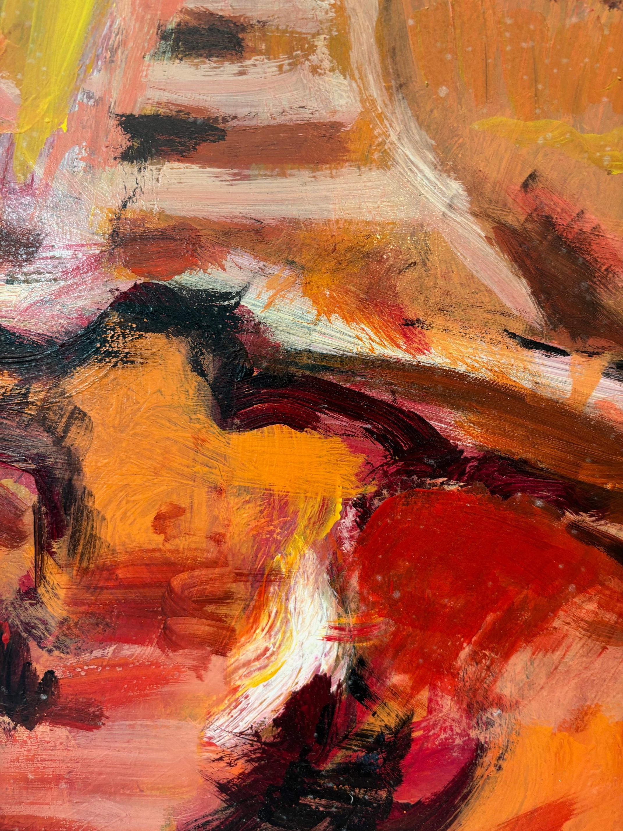 Paesaggio n°97 di Jean Krillé - Olio su masonite 100x100 cm - Abstract Painting Marrone di Jean Krille
