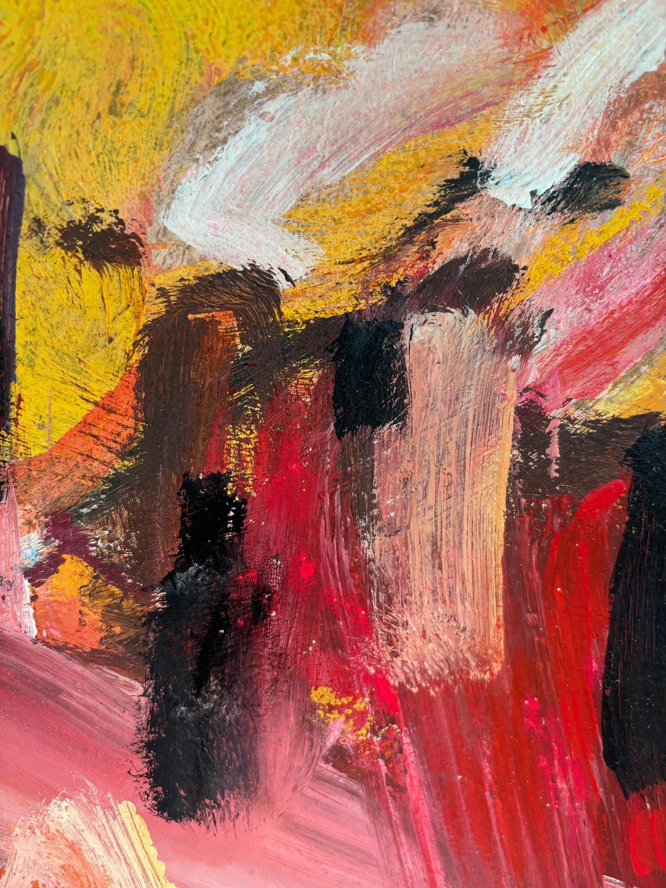 Paesaggio n°98 di Jean Krillé - Olio su masonite 100x100 cm - Painting Neoespressionismo di Jean Krille