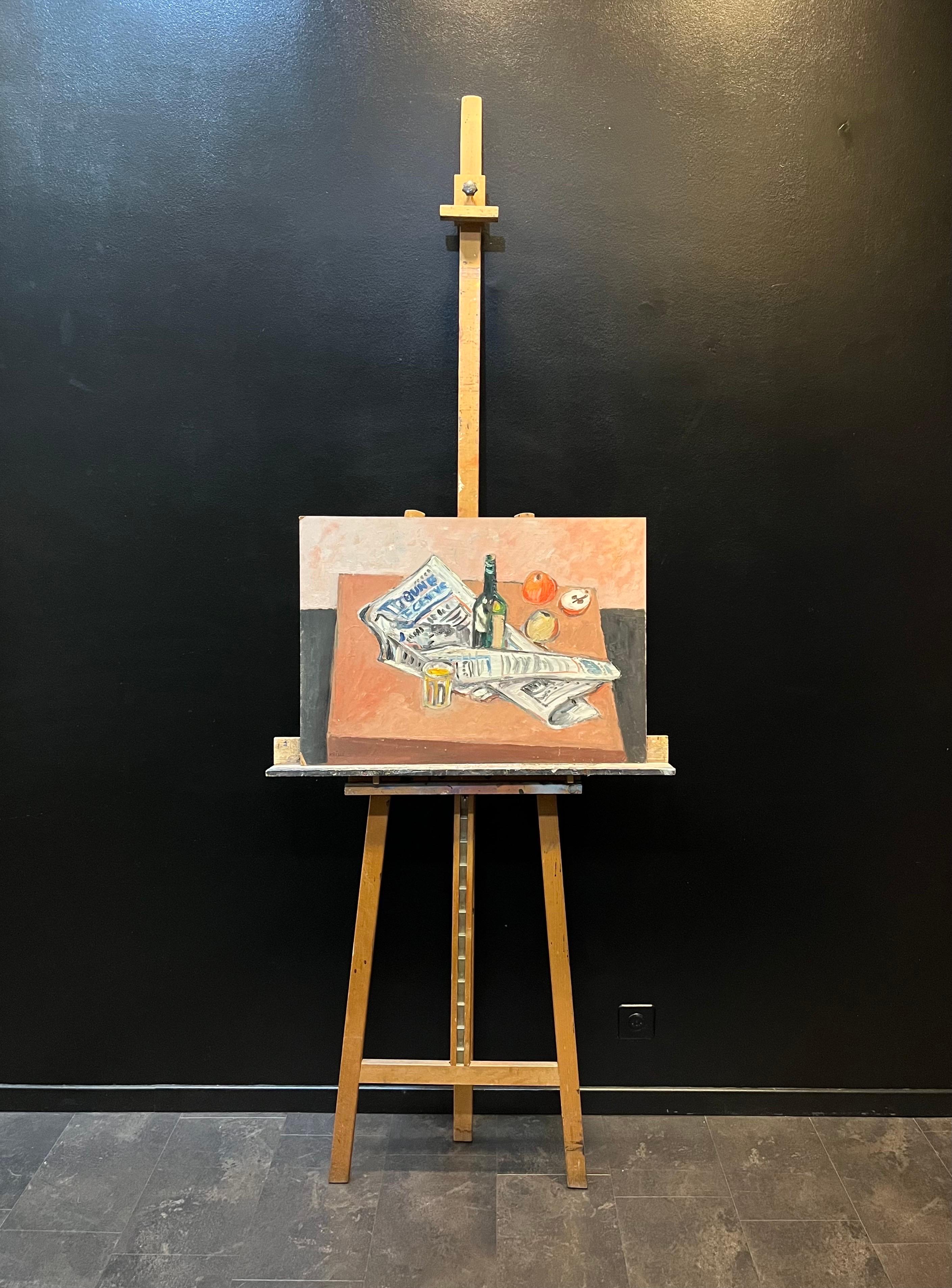 Nature morte 115 par Jean Krille - Huile sur masonite - 50x70cm en vente 2