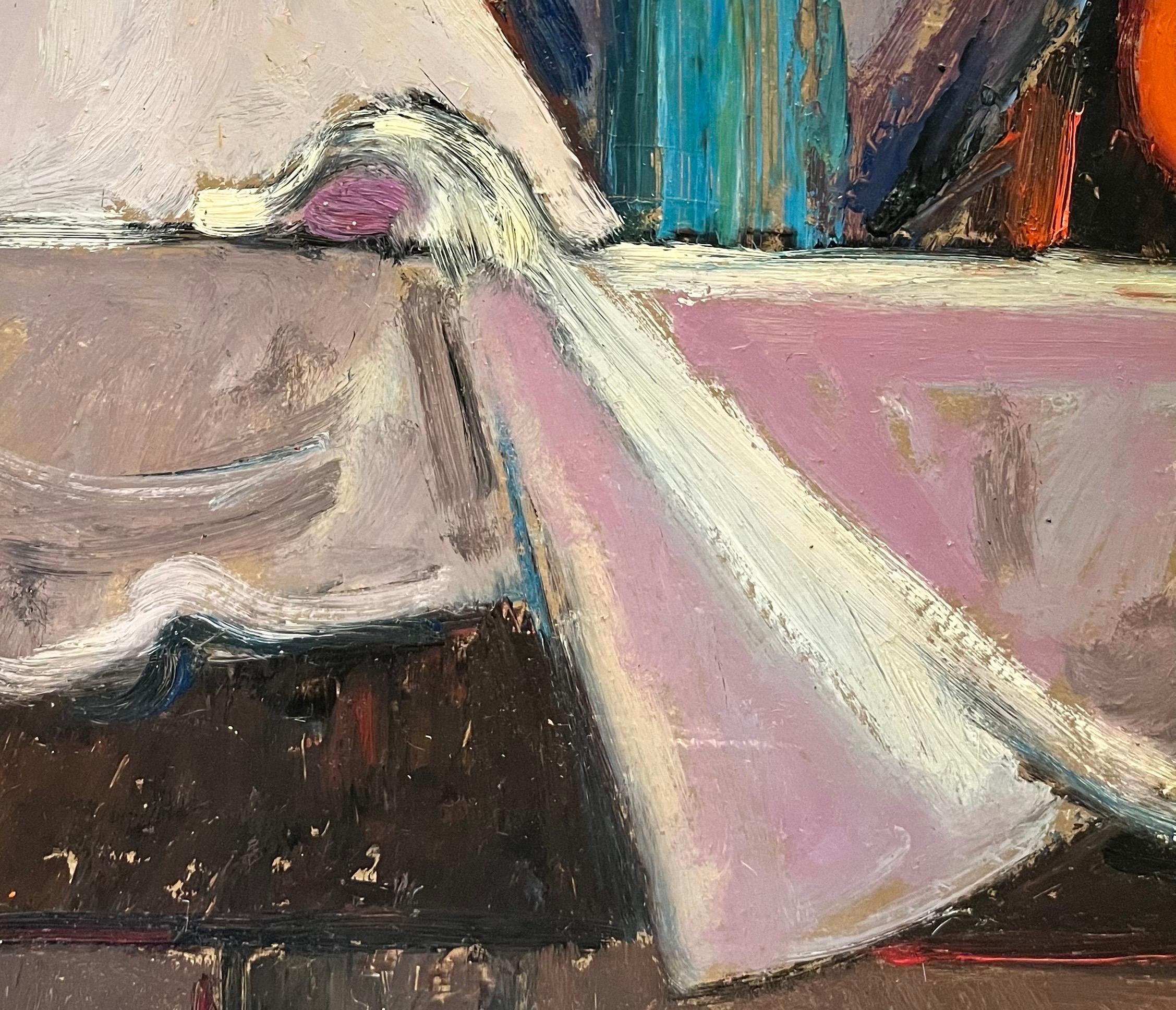 Nature morte 117 de Jean Krille - Huile sur masonite - 50x60cm en vente 4