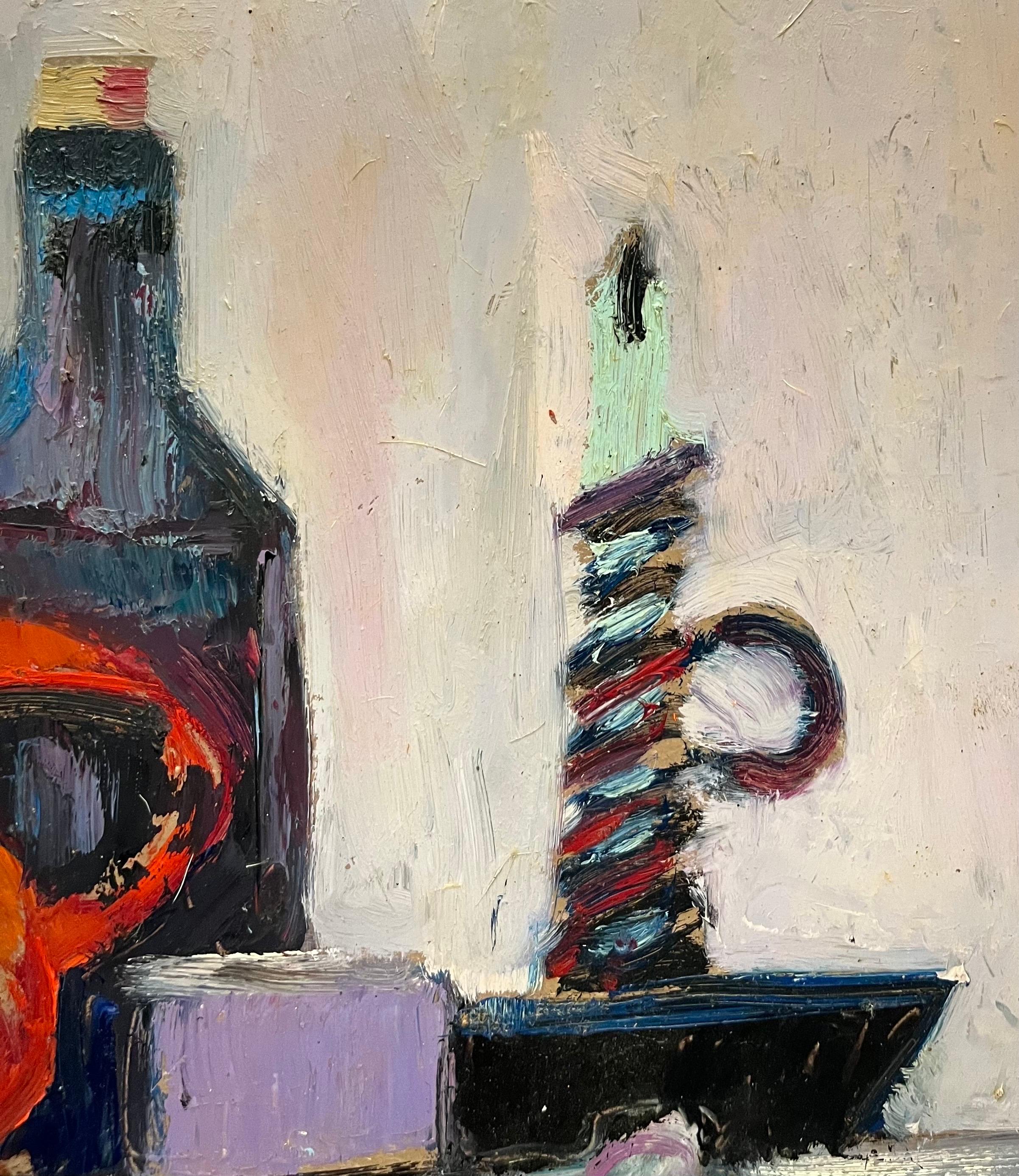 Nature morte 117 de Jean Krille - Huile sur masonite - 50x60cm en vente 5