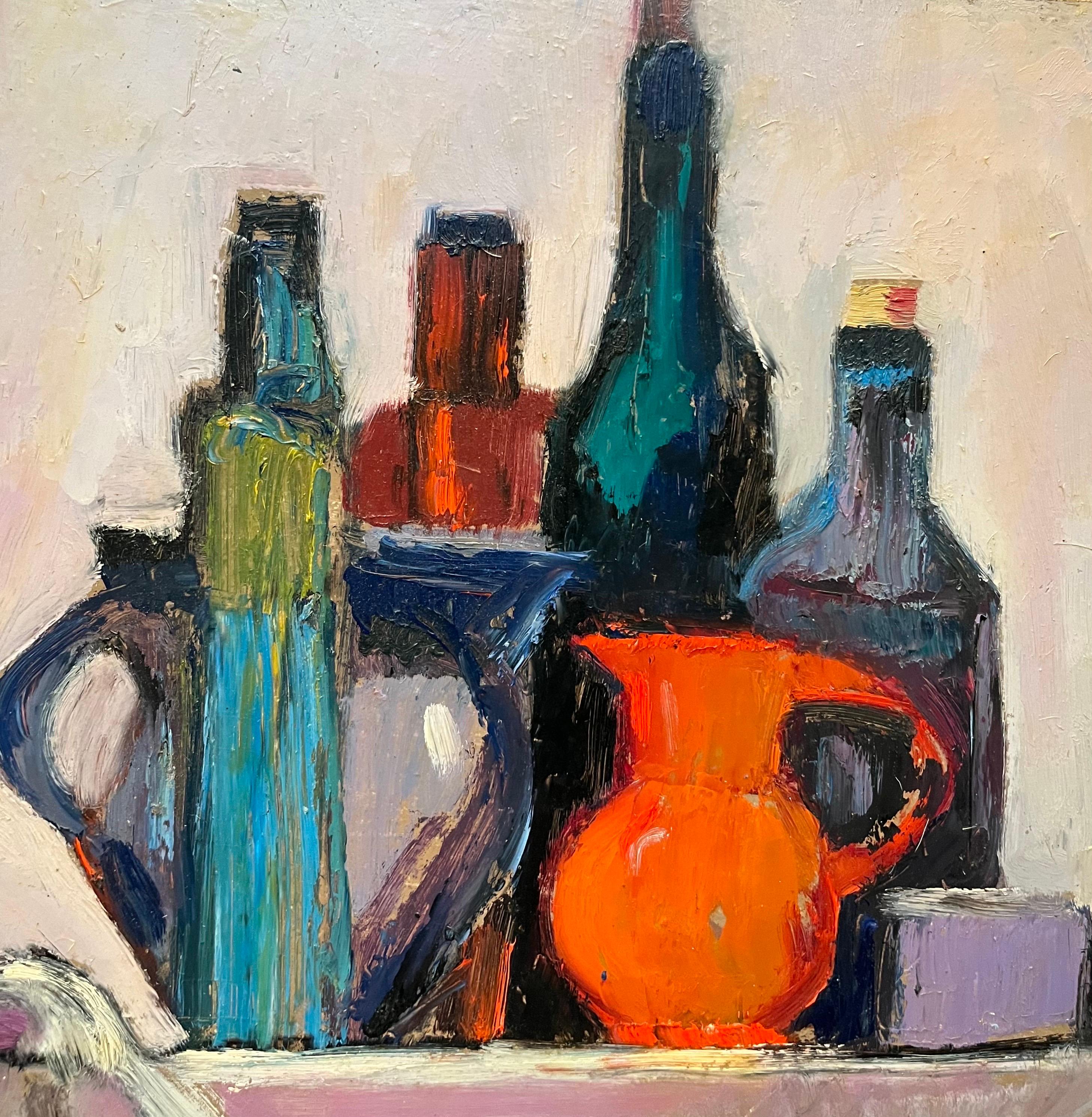 Nature morte 117 de Jean Krille - Huile sur masonite - 50x60cm en vente 6