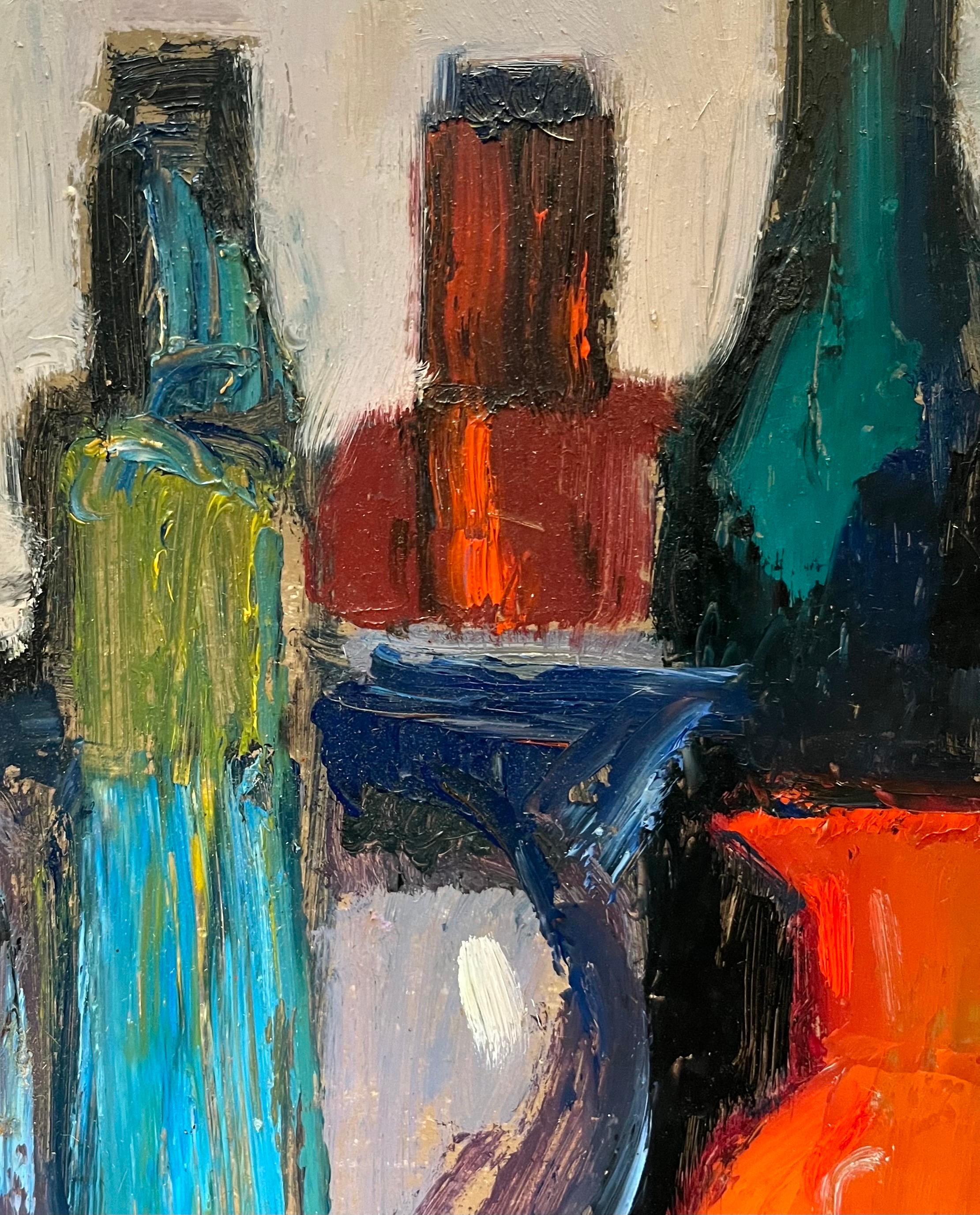 Nature morte 117 de Jean Krille - Huile sur masonite - 50x60cm en vente 7
