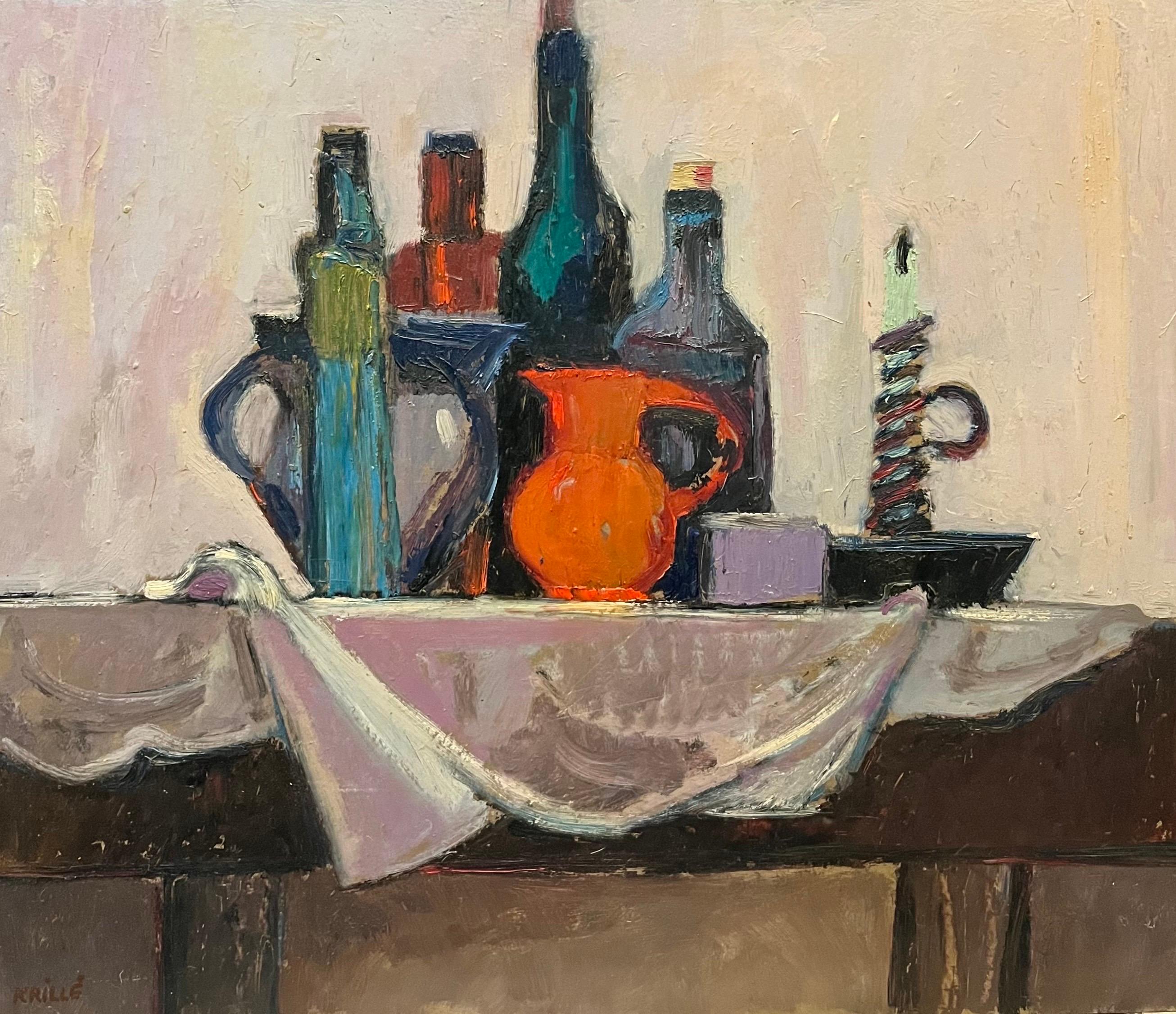 Still life 117 by Jean Krille - Oil on masonite - 50x60cm