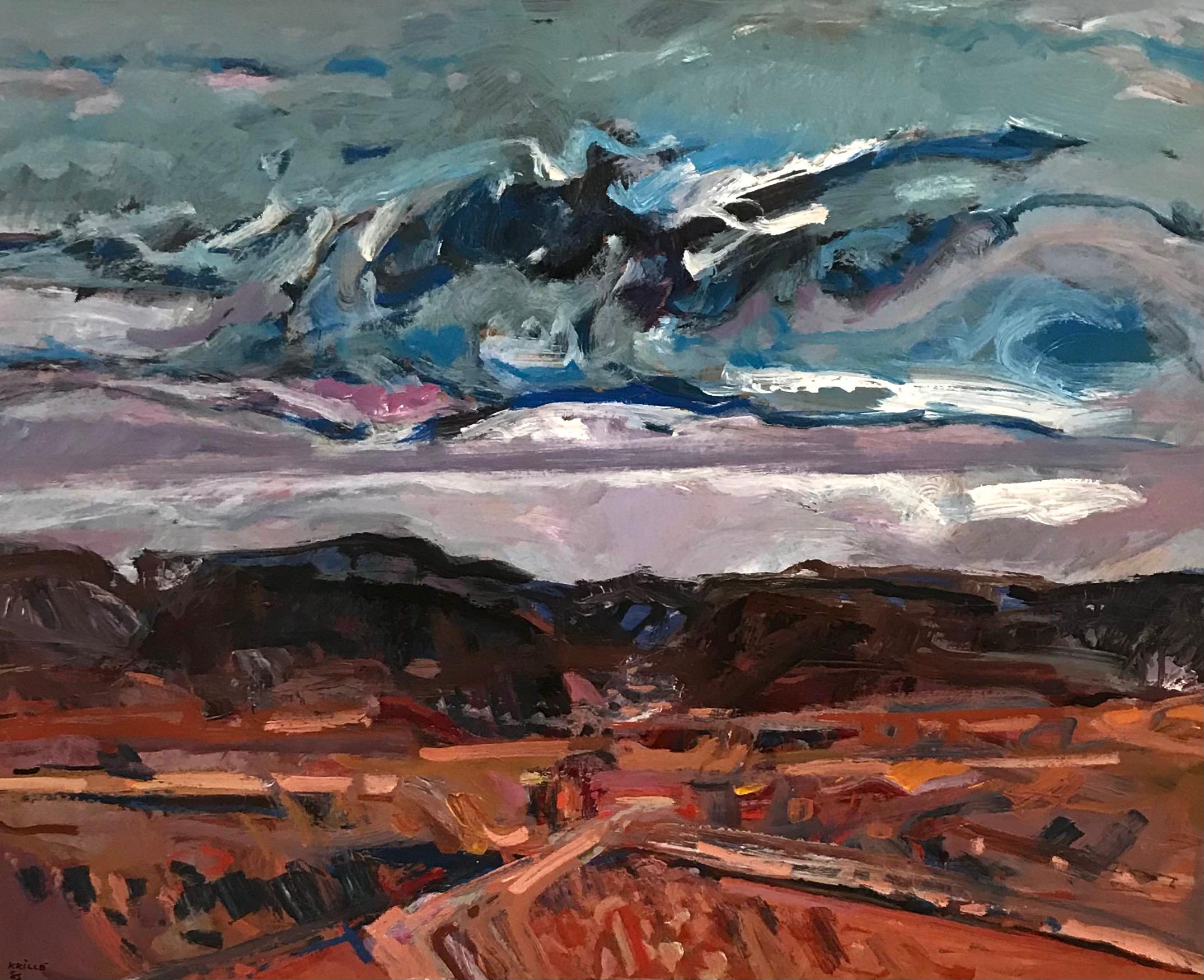 Landscape Painting di Jean Krille - Tableau n° 83 di Jean Krillé - Olio su legno 80x100 cm