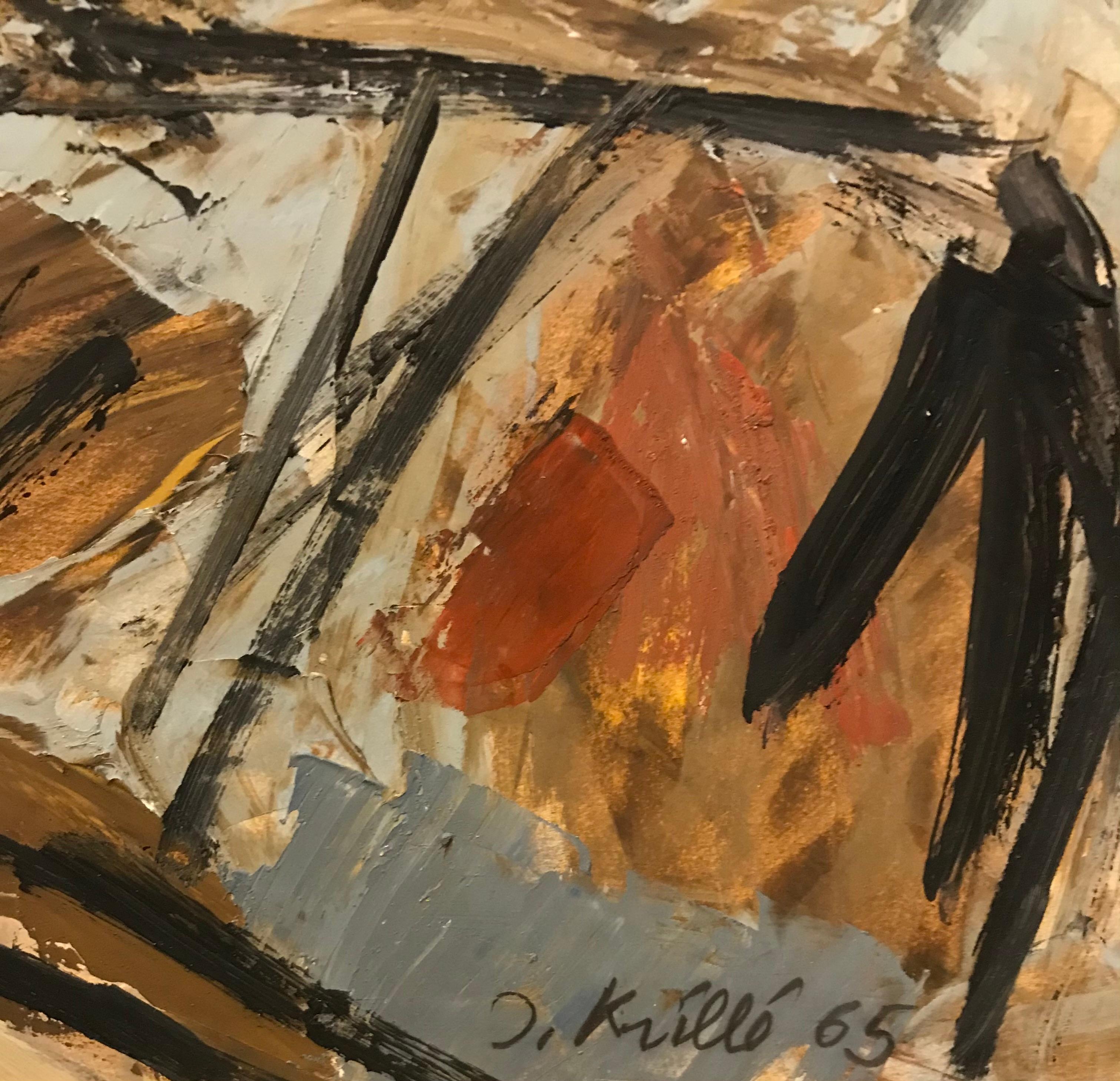 Tableau n°34 - Abstract Expressionist Painting by Jean Krille