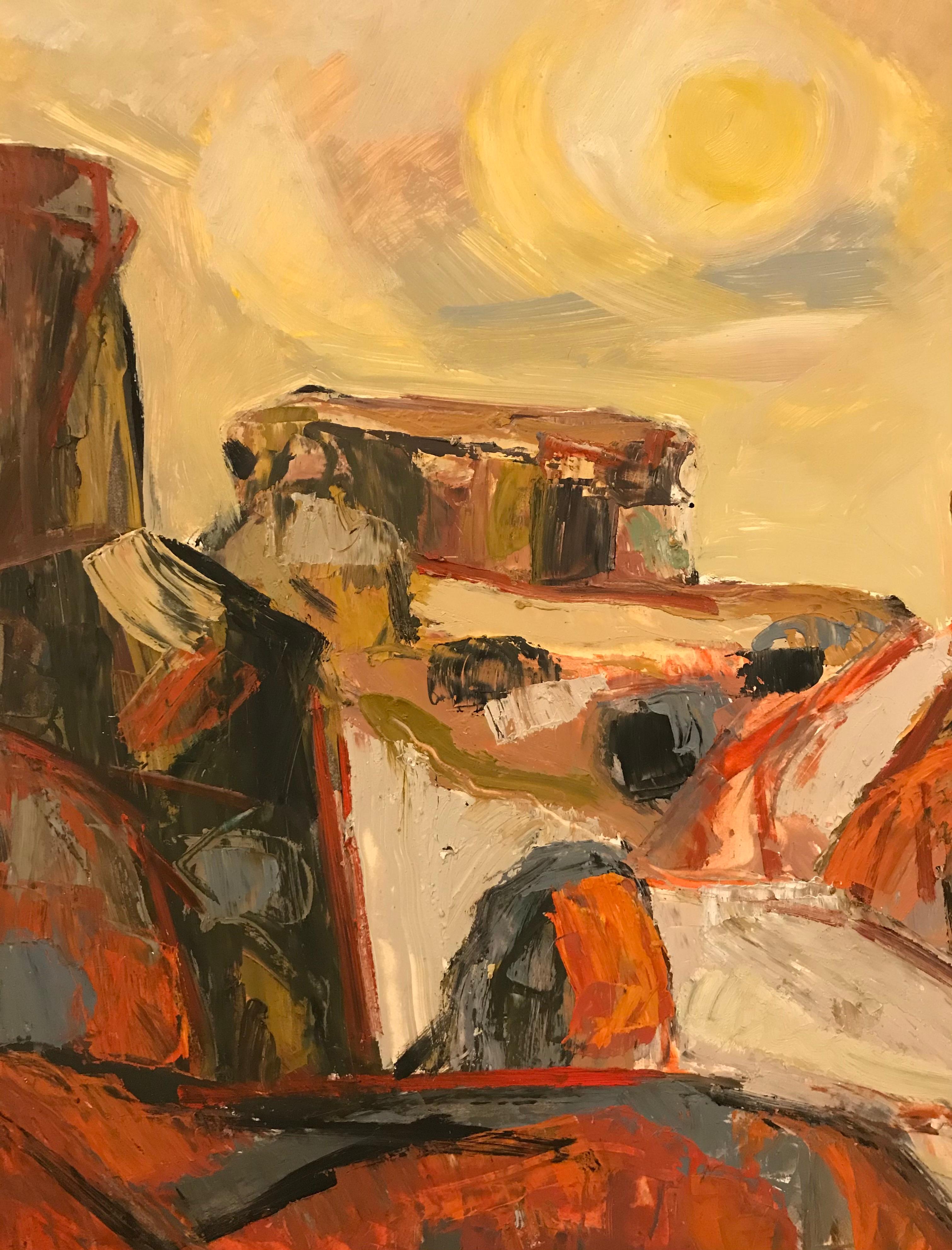 Tableau n°34 - Brown Landscape Painting by Jean Krille