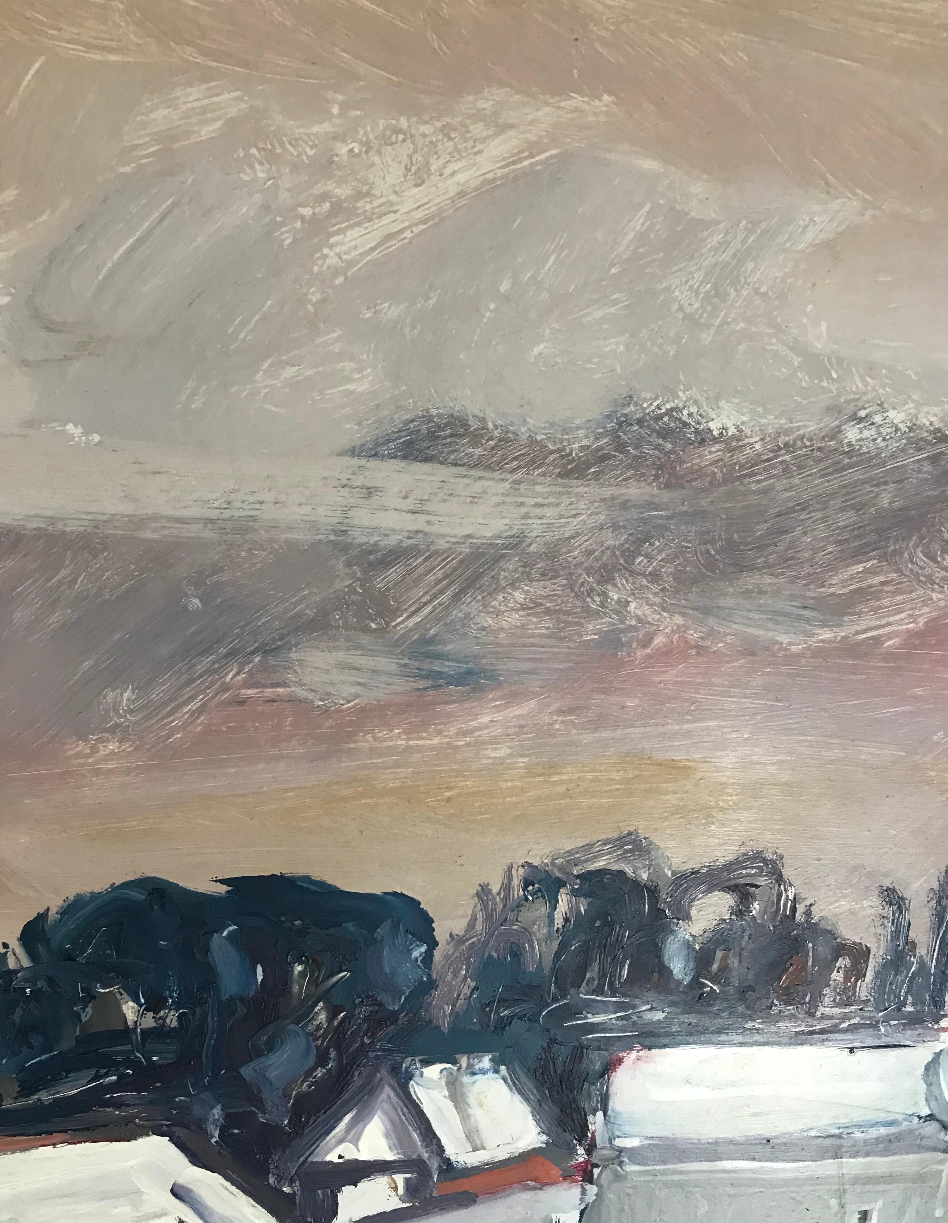 Tableau n°40 - Gray Landscape Painting by Jean Krille