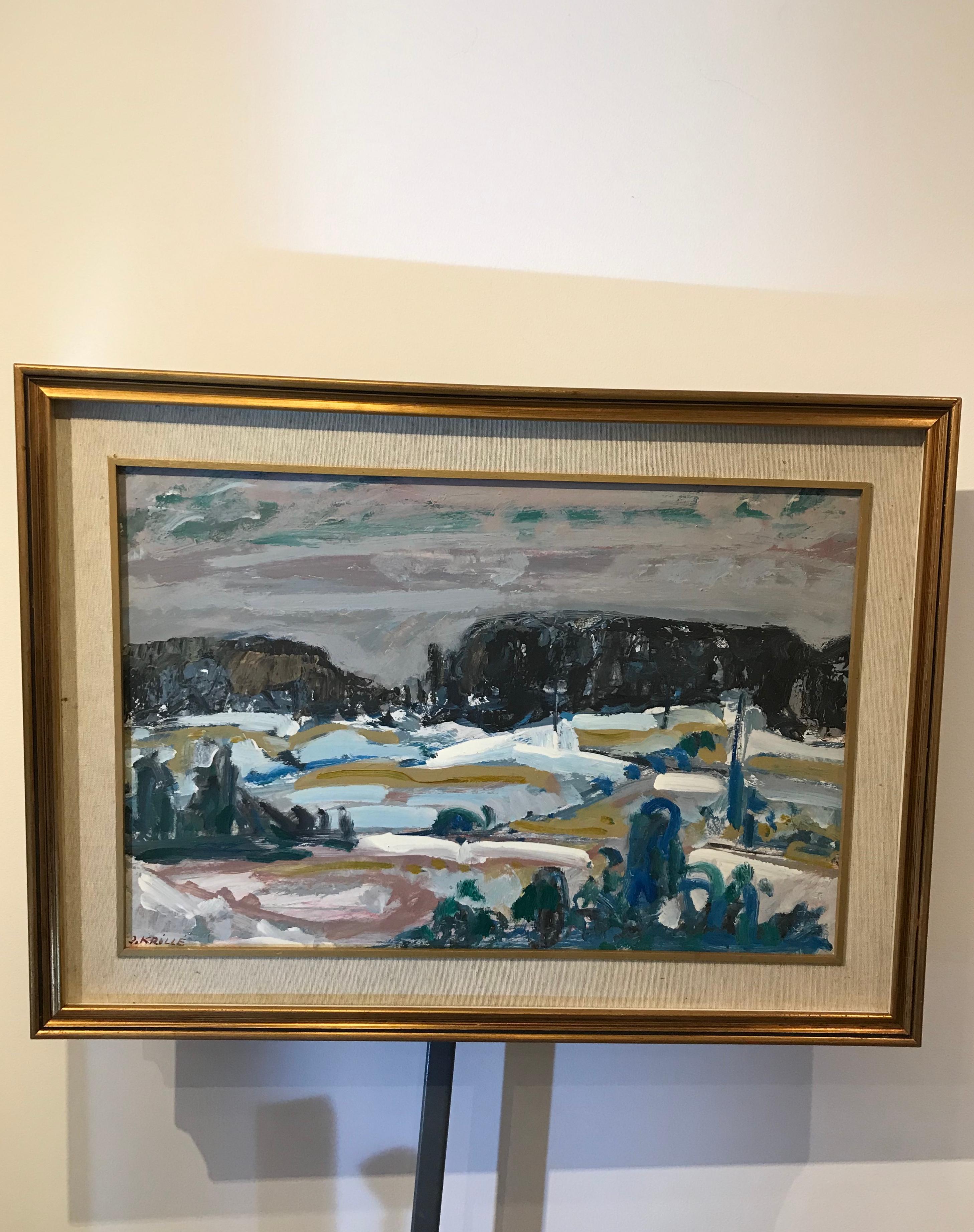 Tableau n°63 di Jean Krillé - Olio su tavola 41x60 cm - Painting di Jean Krille