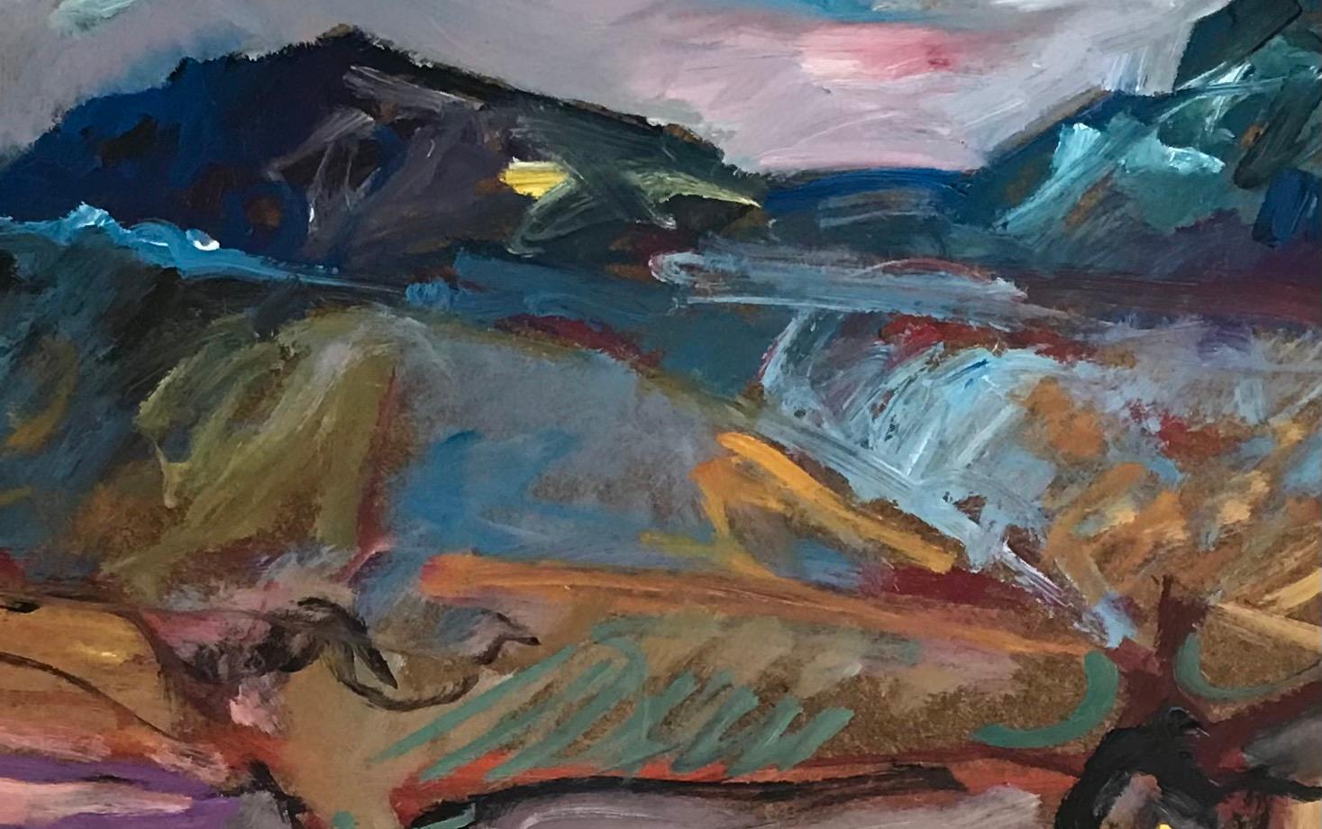 Tableau n°7 - Gray Landscape Painting by Jean Krille