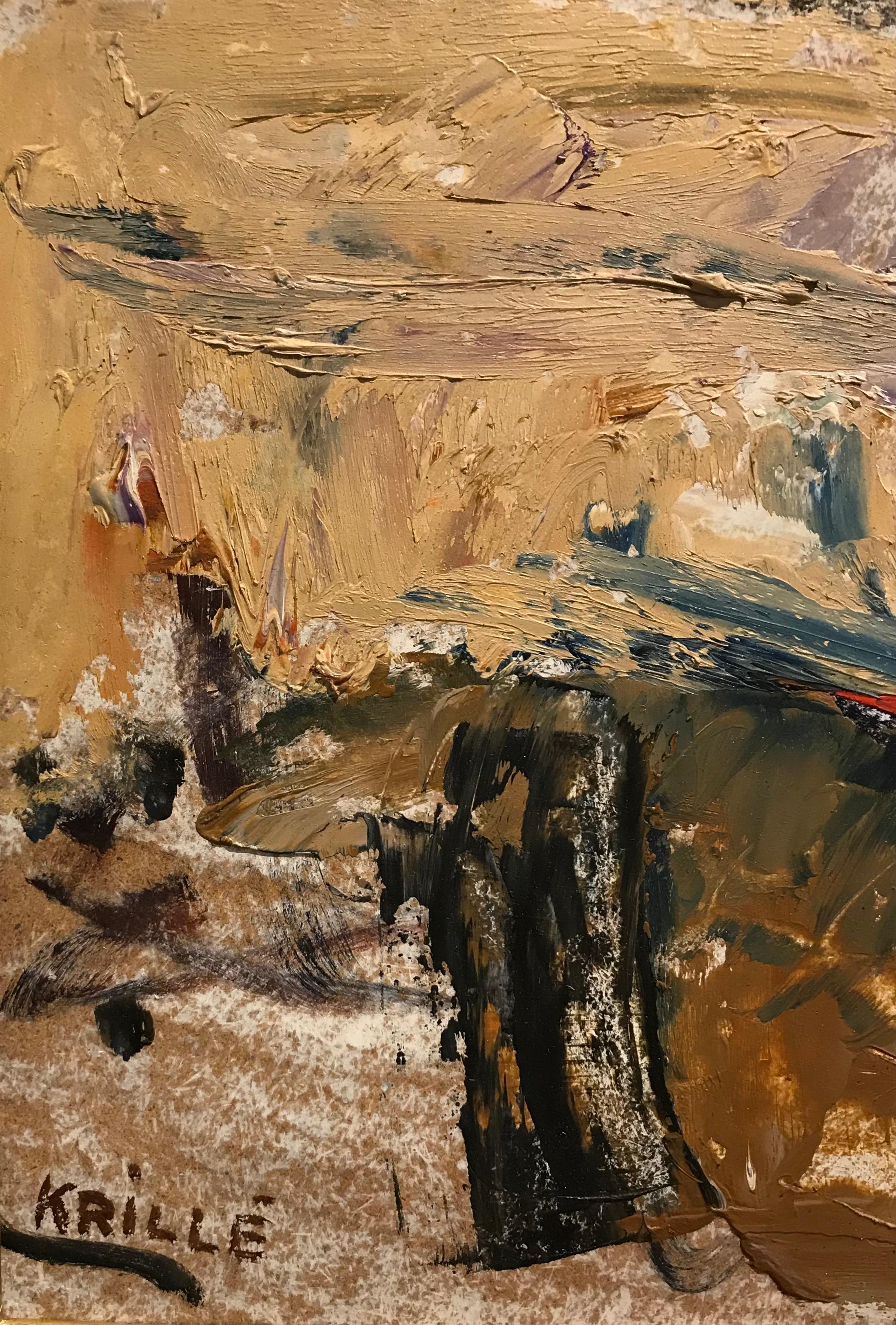 Tableau n°84 di Jean Krillé - Olio su tavola 75x100 cm - Painting Espressionista di Jean Krille