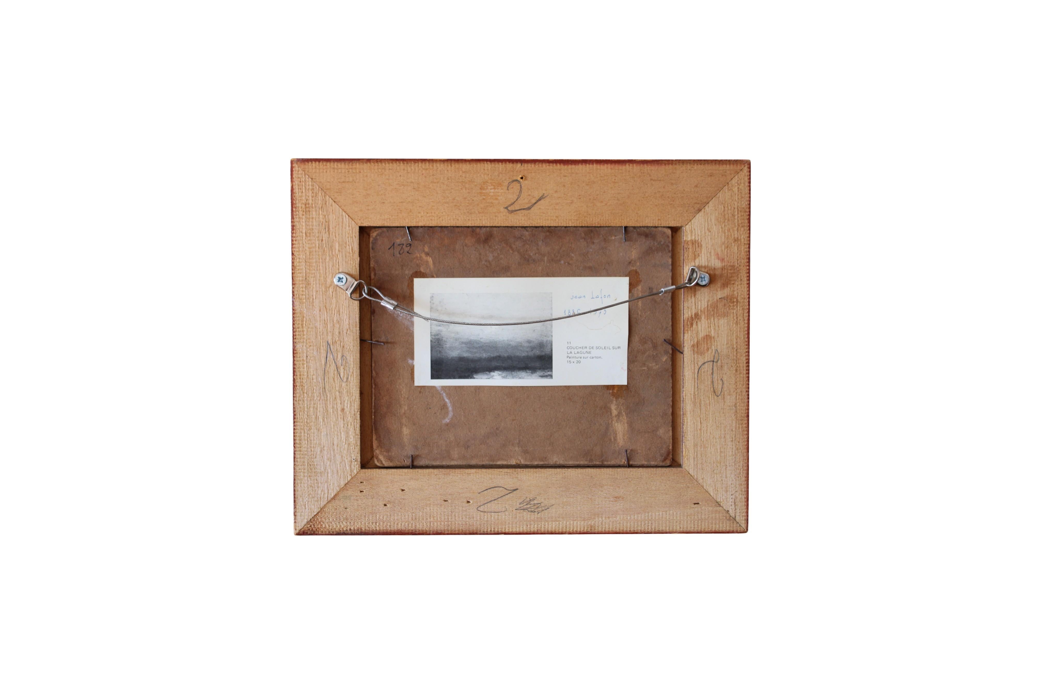 Vintage Post-Impressionist Französisch Landschaft Ölgemälde untergehende Sonne im Angebot 1