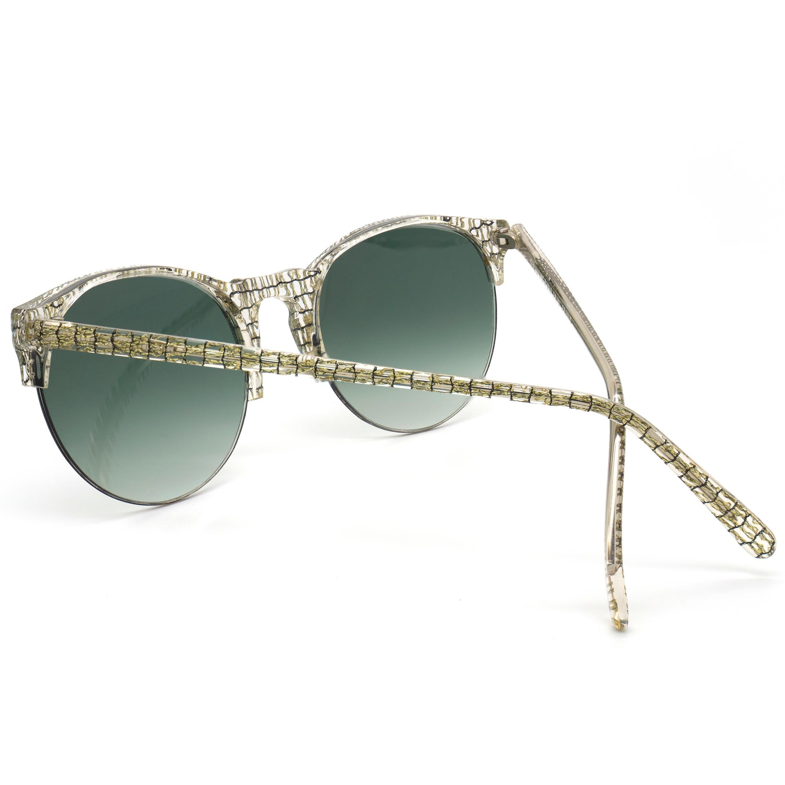 Gray Jean LaFont round vintage sunglasses, France 80s