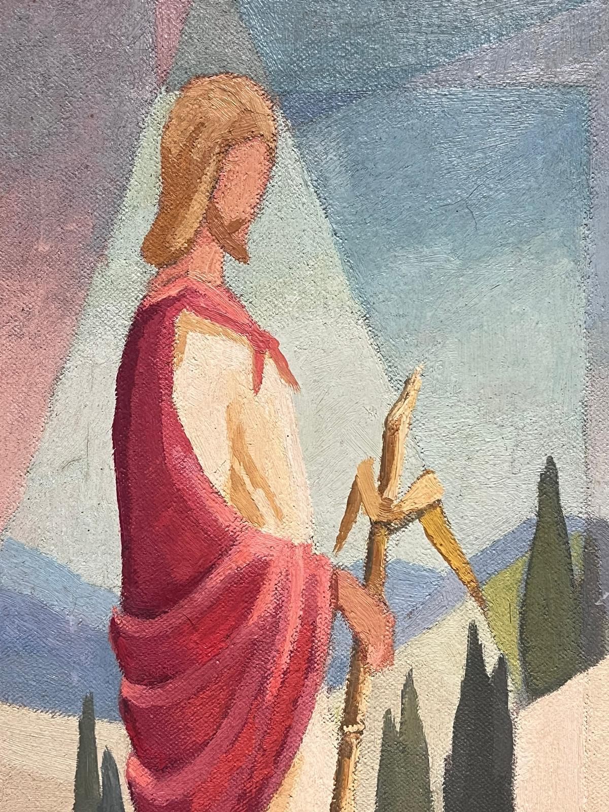 1950's French Cubist/ Modernist Oil Painting One of the Stations of the Cross  For Sale 2